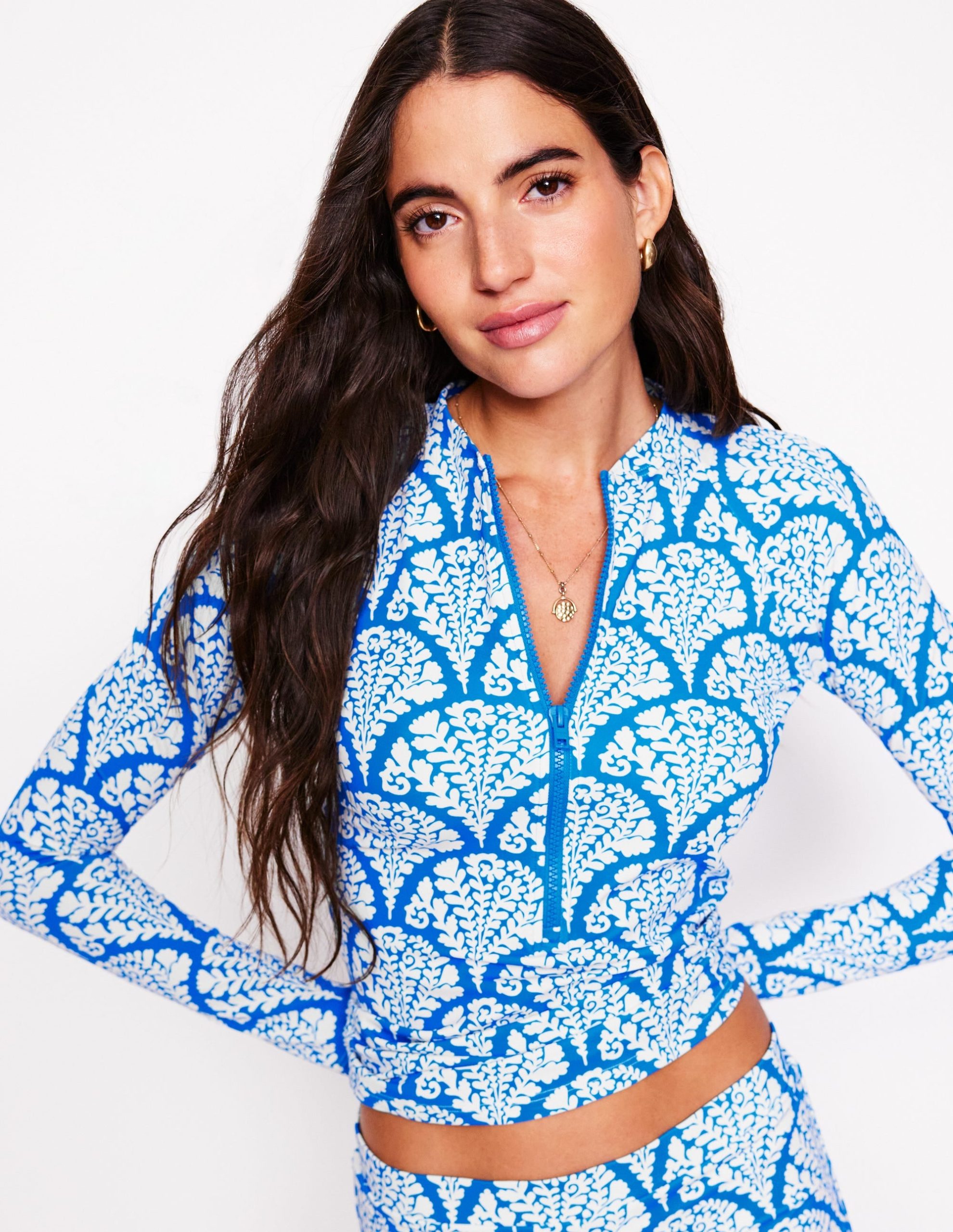 Sun Safe Raglan Rash Vest-Bright Blue. Blossomy