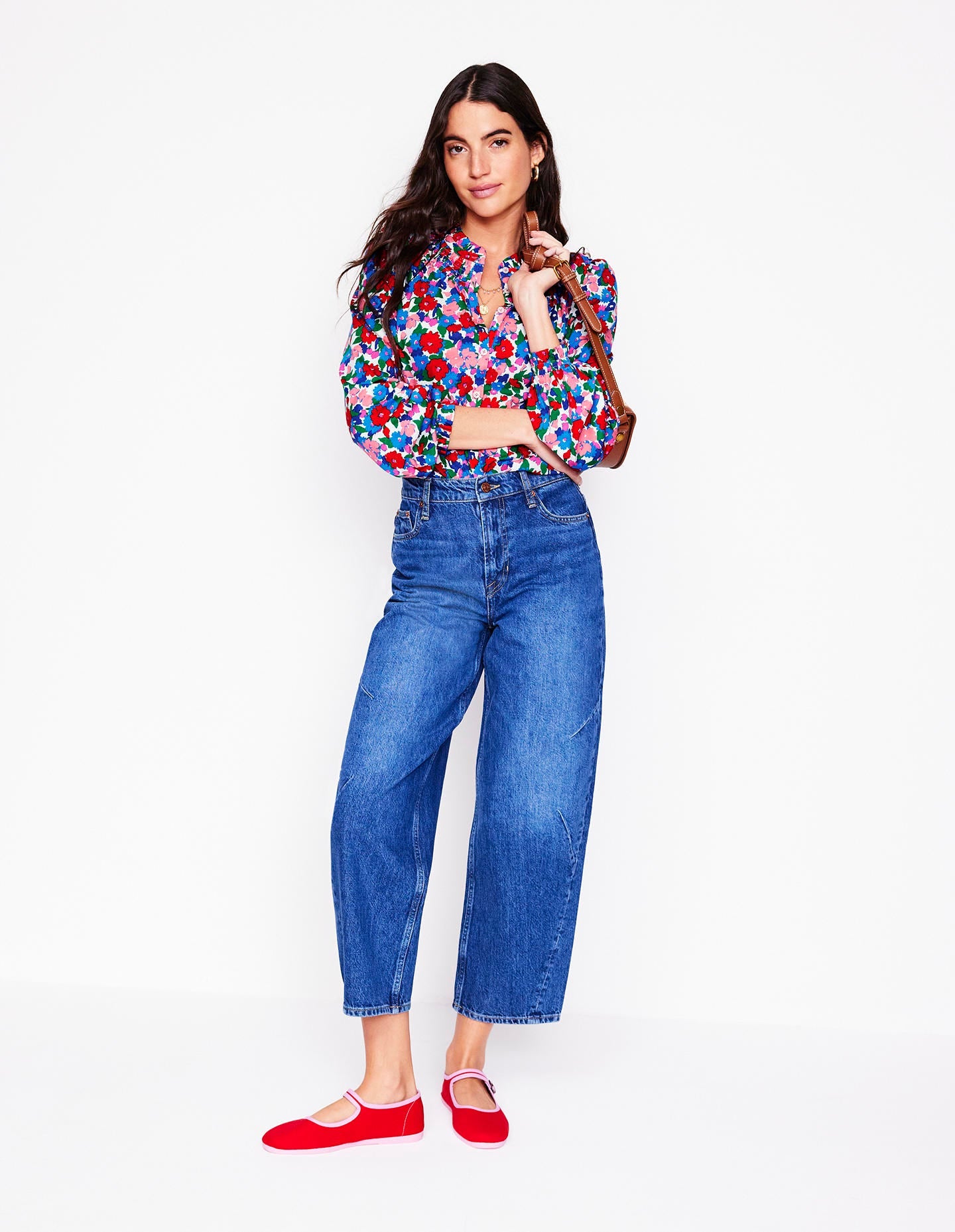 Fay Smocked Jersey Shirt-Multi. Painterly Meadow - Image 5