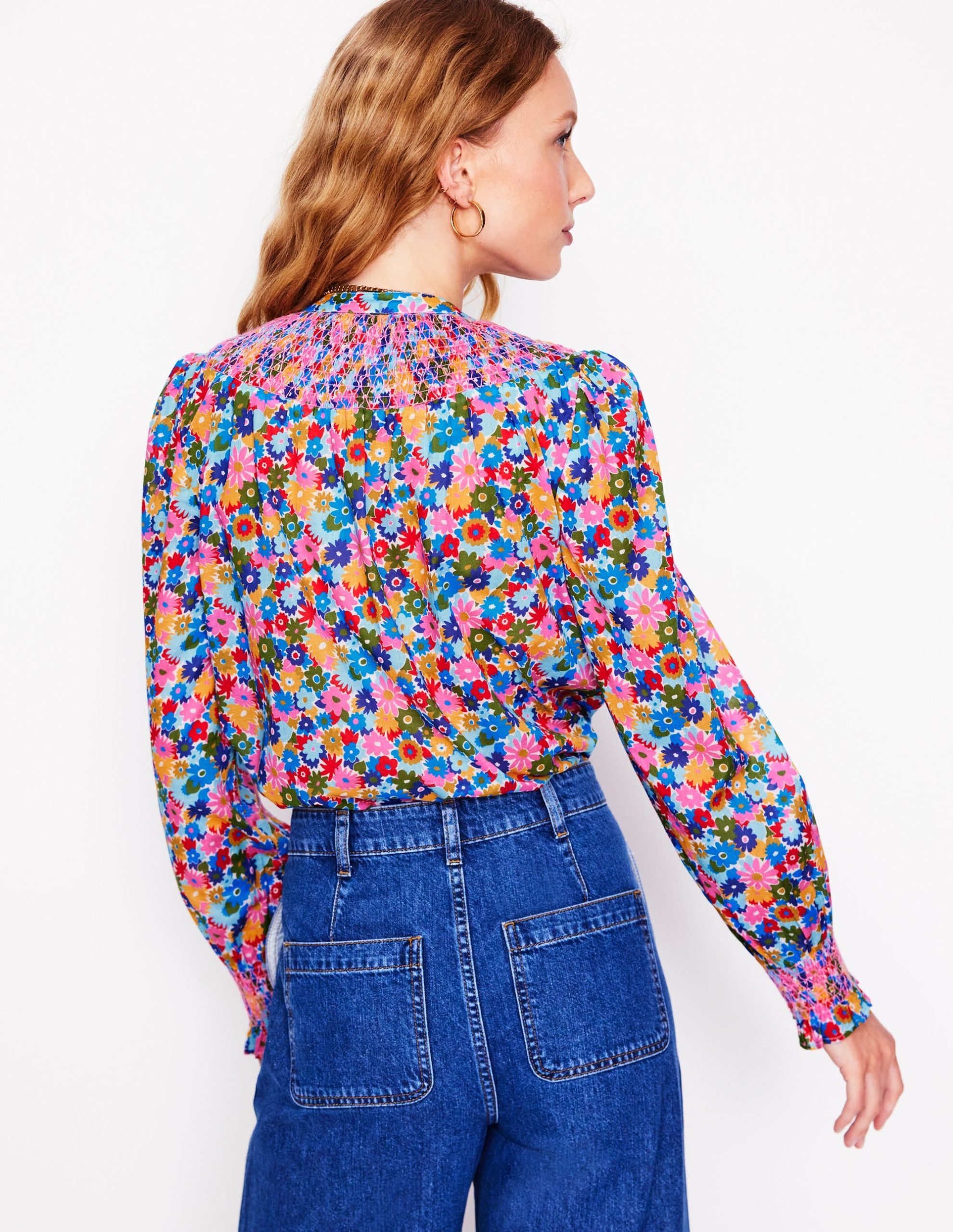 Effie Smocked Blouse-Multi. Paintbox Ditsy - Image 5