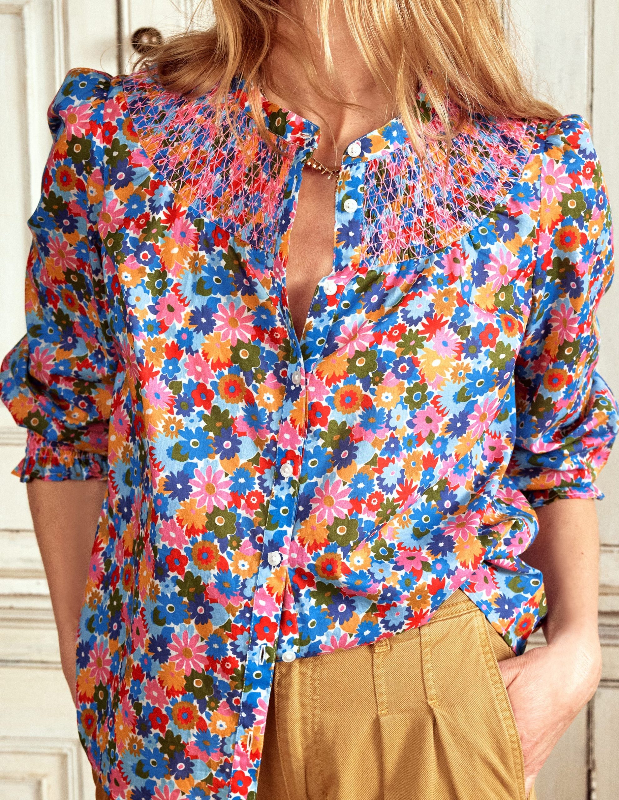 Effie Smocked Blouse-Multi. Paintbox Ditsy - Image 2