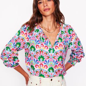 Easy Cotton Blouse-Multi. Decorative Dandelion