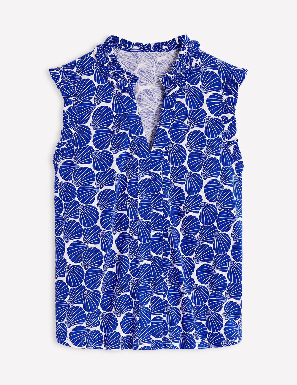Lola Sleeveless Top-Bright Blue. Seashell - Image 5