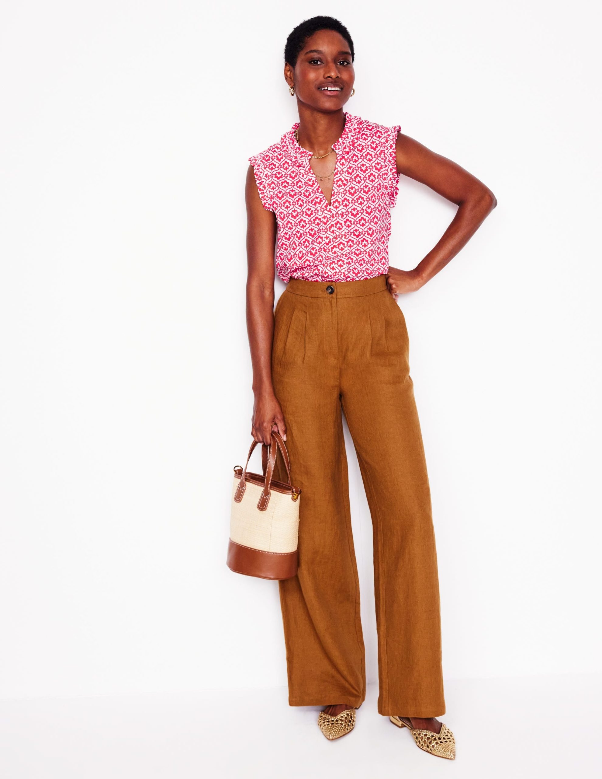 Lola Sleeveless Top-Strawberry Tart. Ivy Trellis