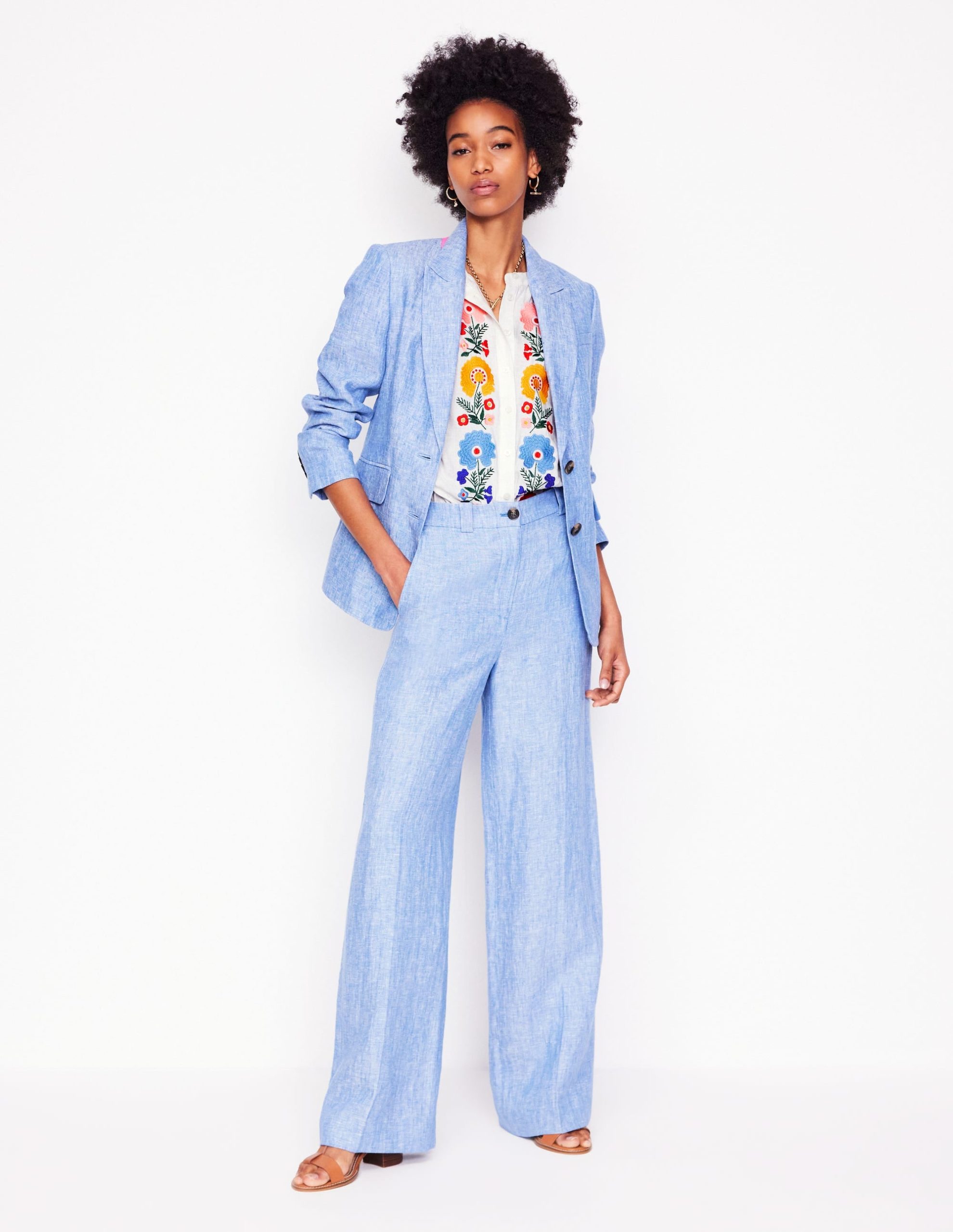 Alicia Linen Top-White. Floral Embroidery - Image 10