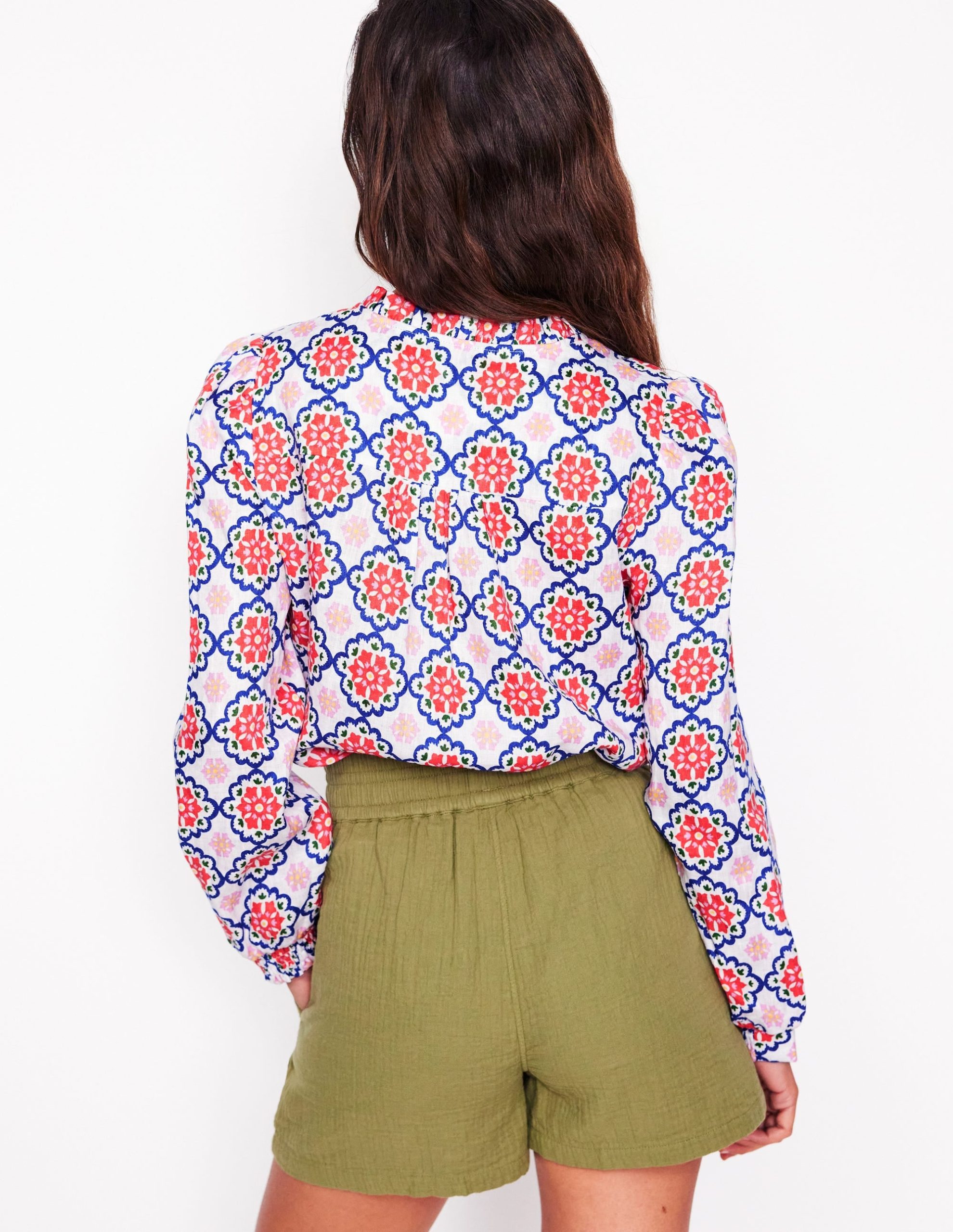 Grace Linen Top-Ivory. Bloom Geo - Image 3