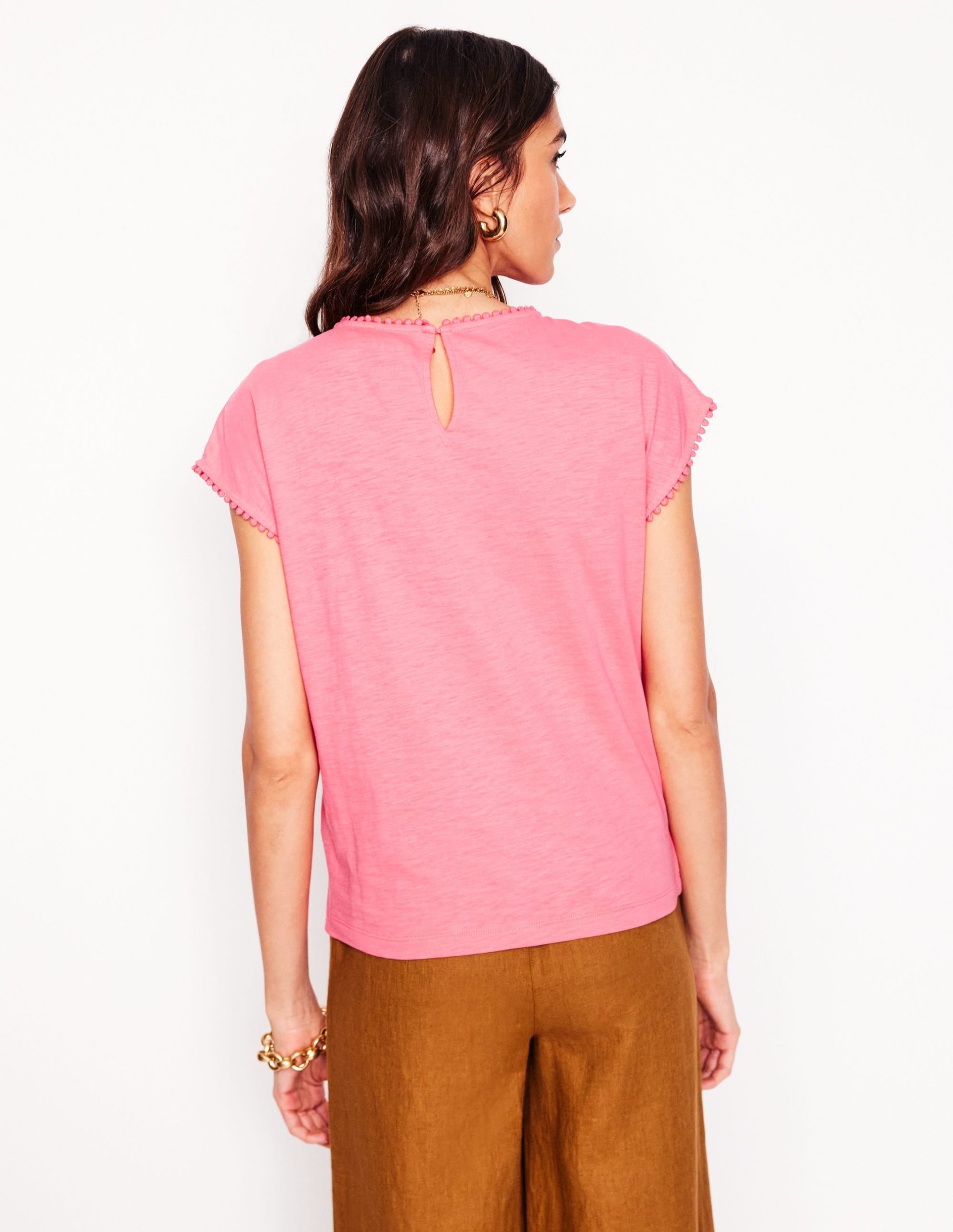 Anya Broderie T-shirt-Azalea Pink - Image 3
