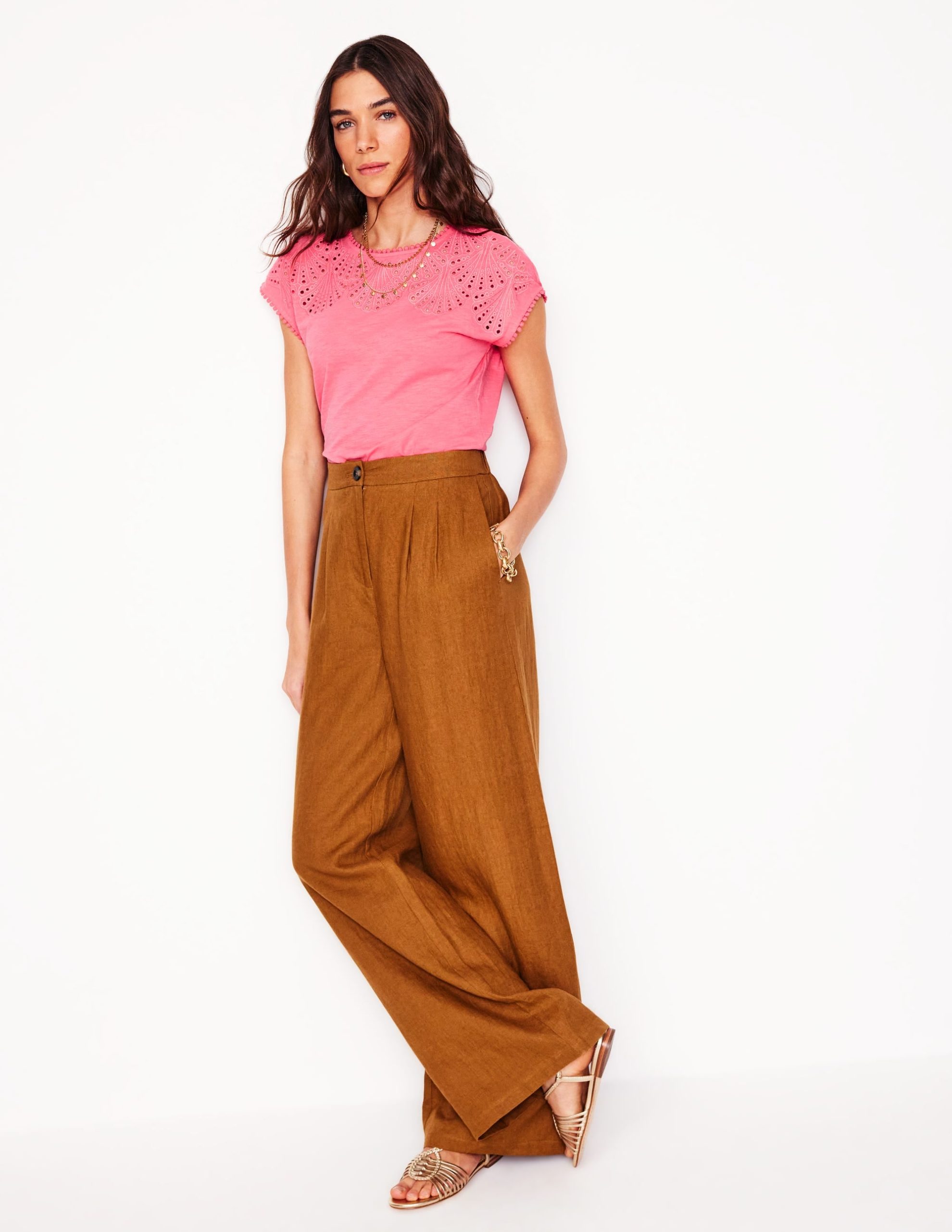 Anya Broderie T-shirt-Azalea Pink - Image 5