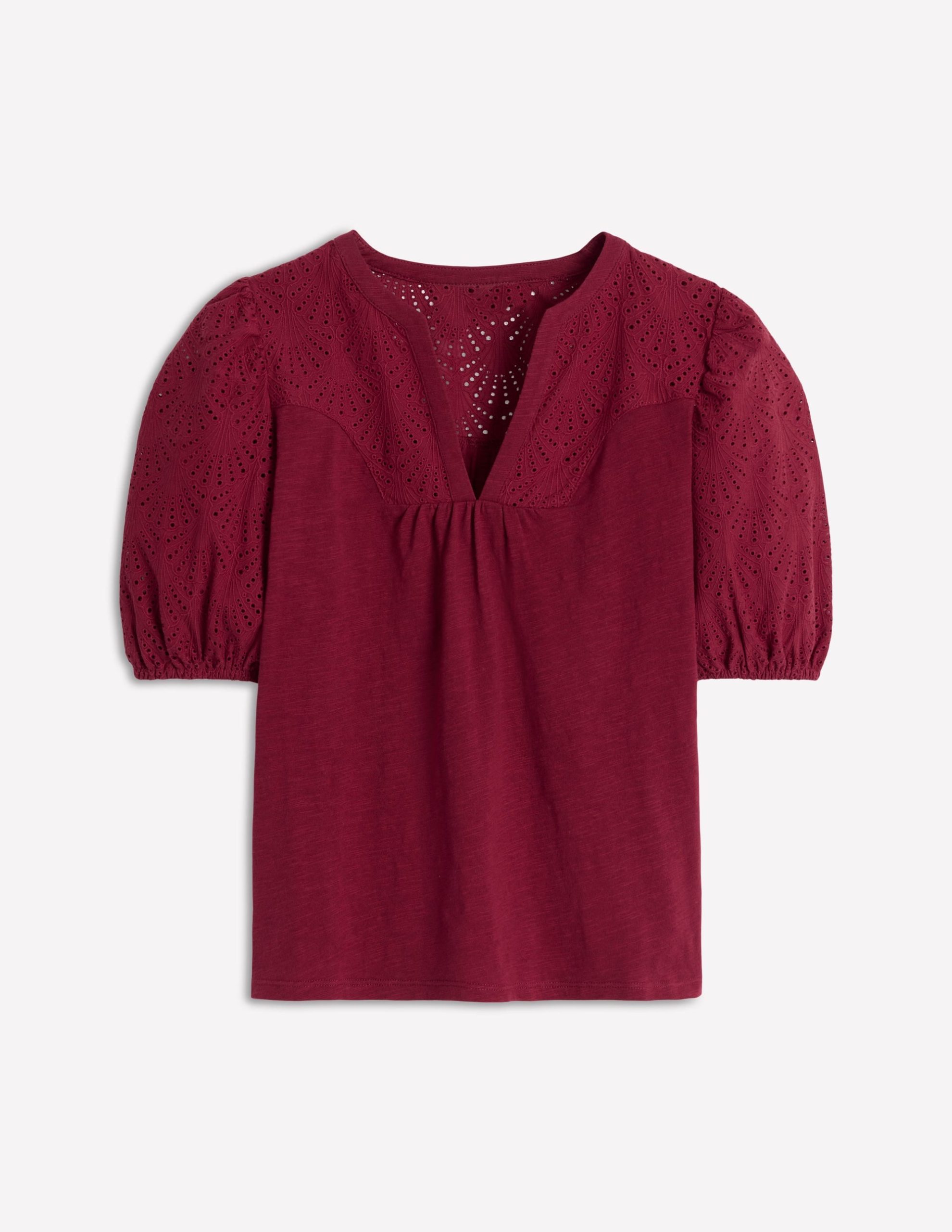 Dolly Broderie Top-Garnet Red - Image 5