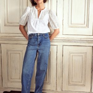 Dolly Broderie Top-White