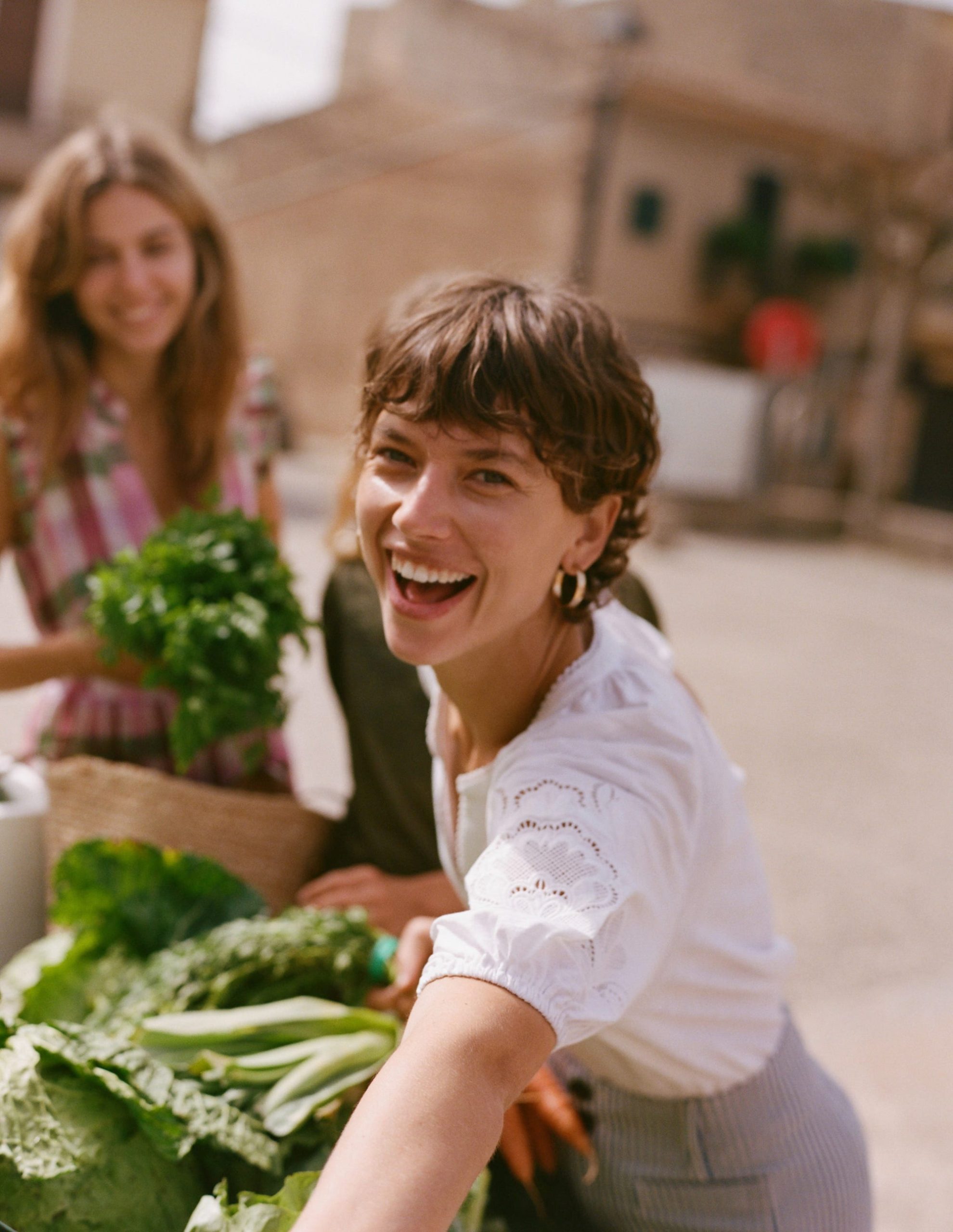 Cutwork Notch Neck Top-White - Image 2