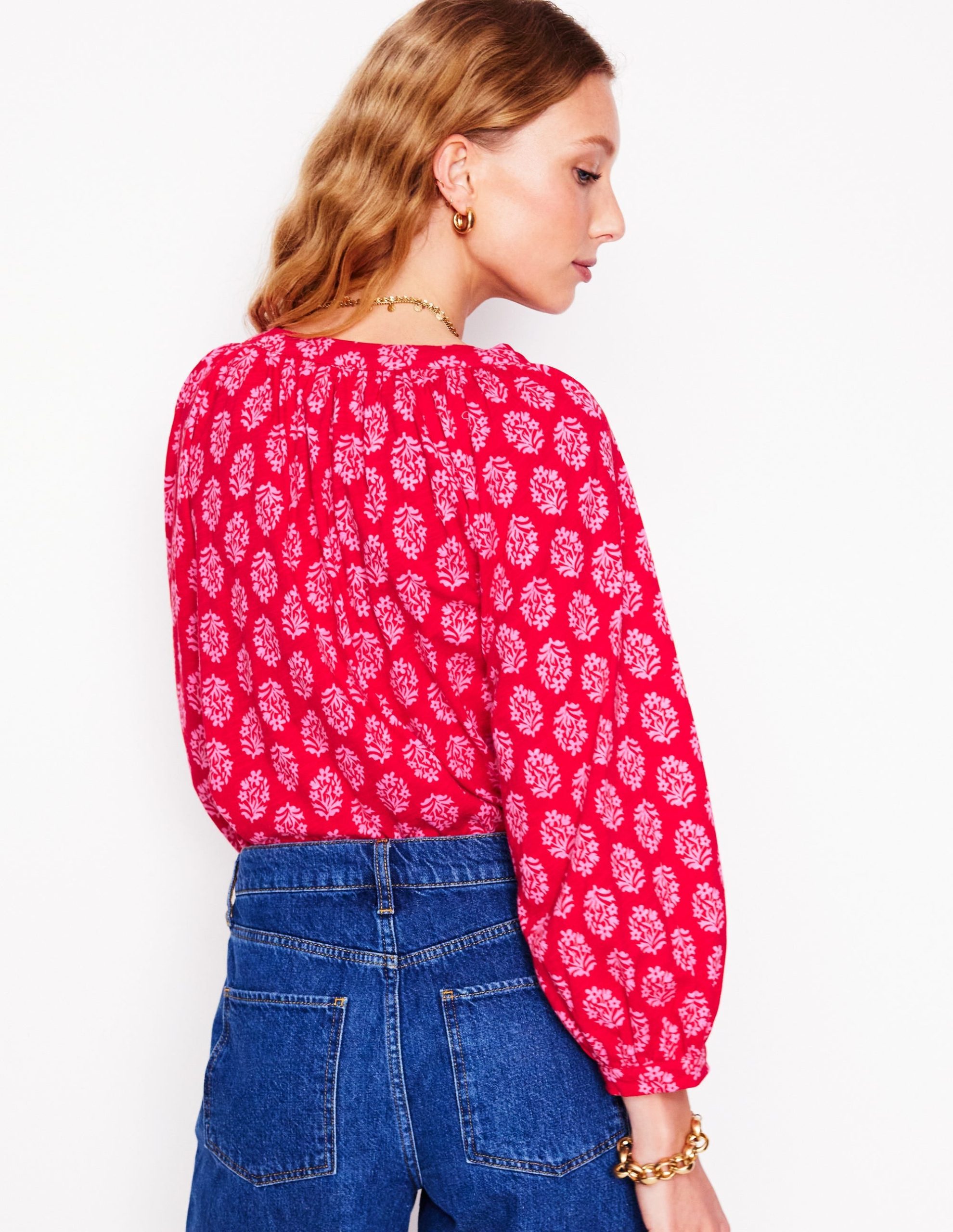 Blouson Sleeve Raglan Top-Posy Stamp - Image 5
