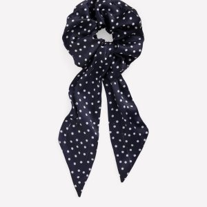 Scarf Scrunchie-French Navy Spot