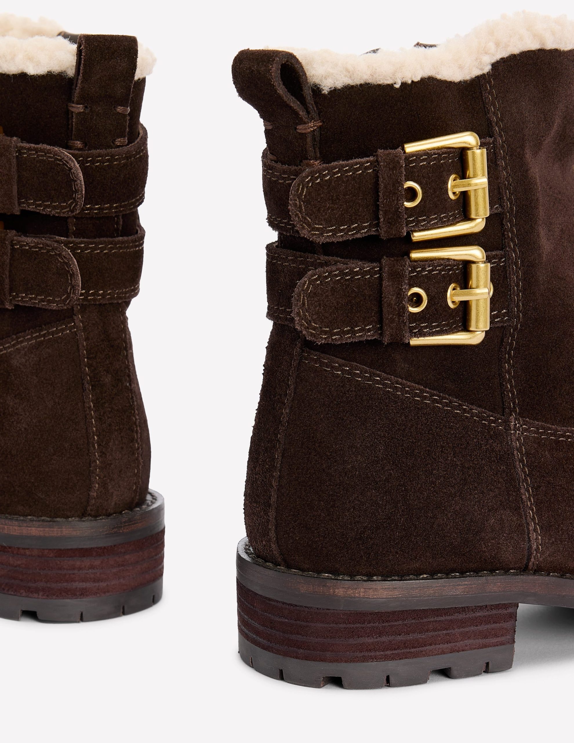 Buckle Ankle Boots-Bitter Chocolate - Image 4