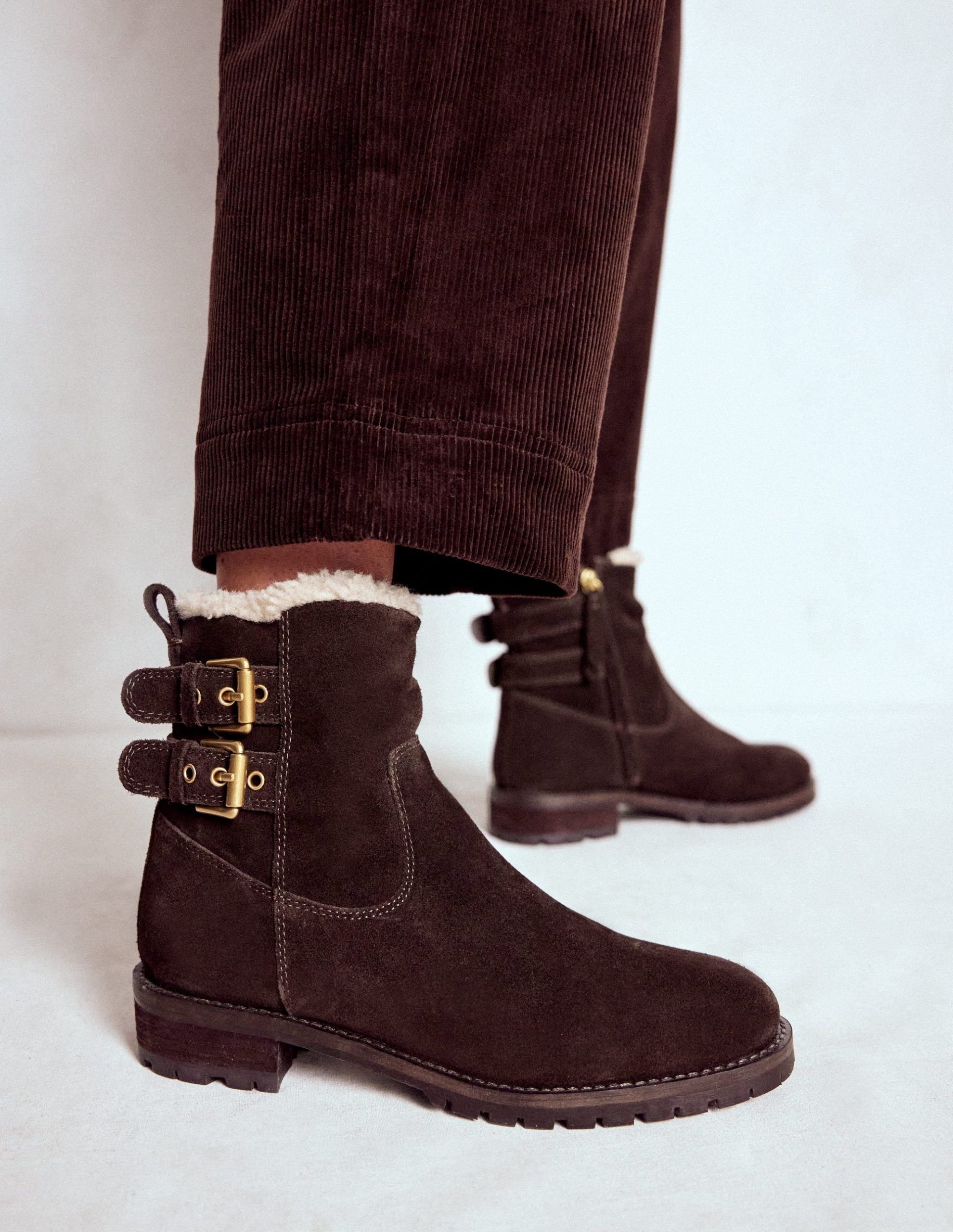 Buckle Ankle Boots-Bitter Chocolate - Image 2