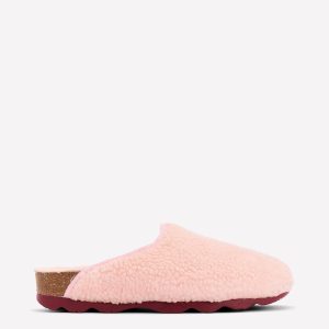 Contrast Sole Mule Slippers-Pink