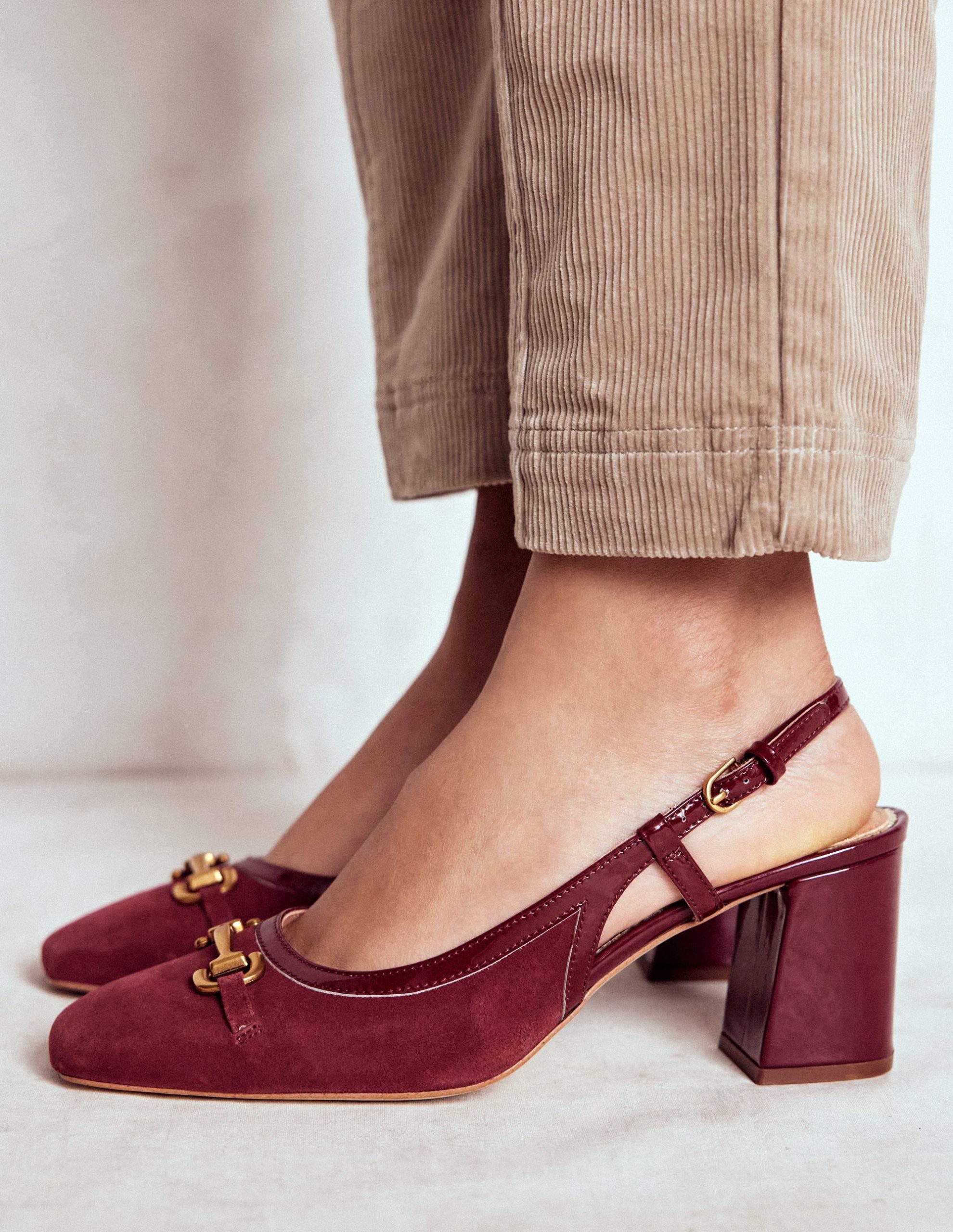 Iris Snaffle Slingback Heels-Oxblood - Image 2