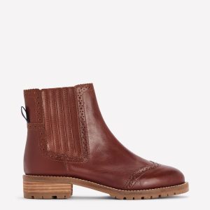 Brogue Detail Chelsea Boots-Tan