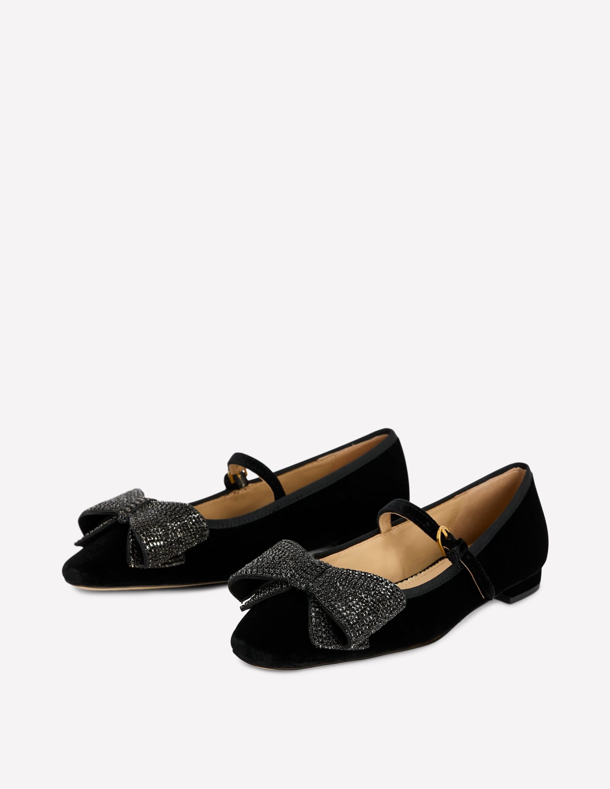 Embellished Bow Mary Jane Flat-Black - Image 4