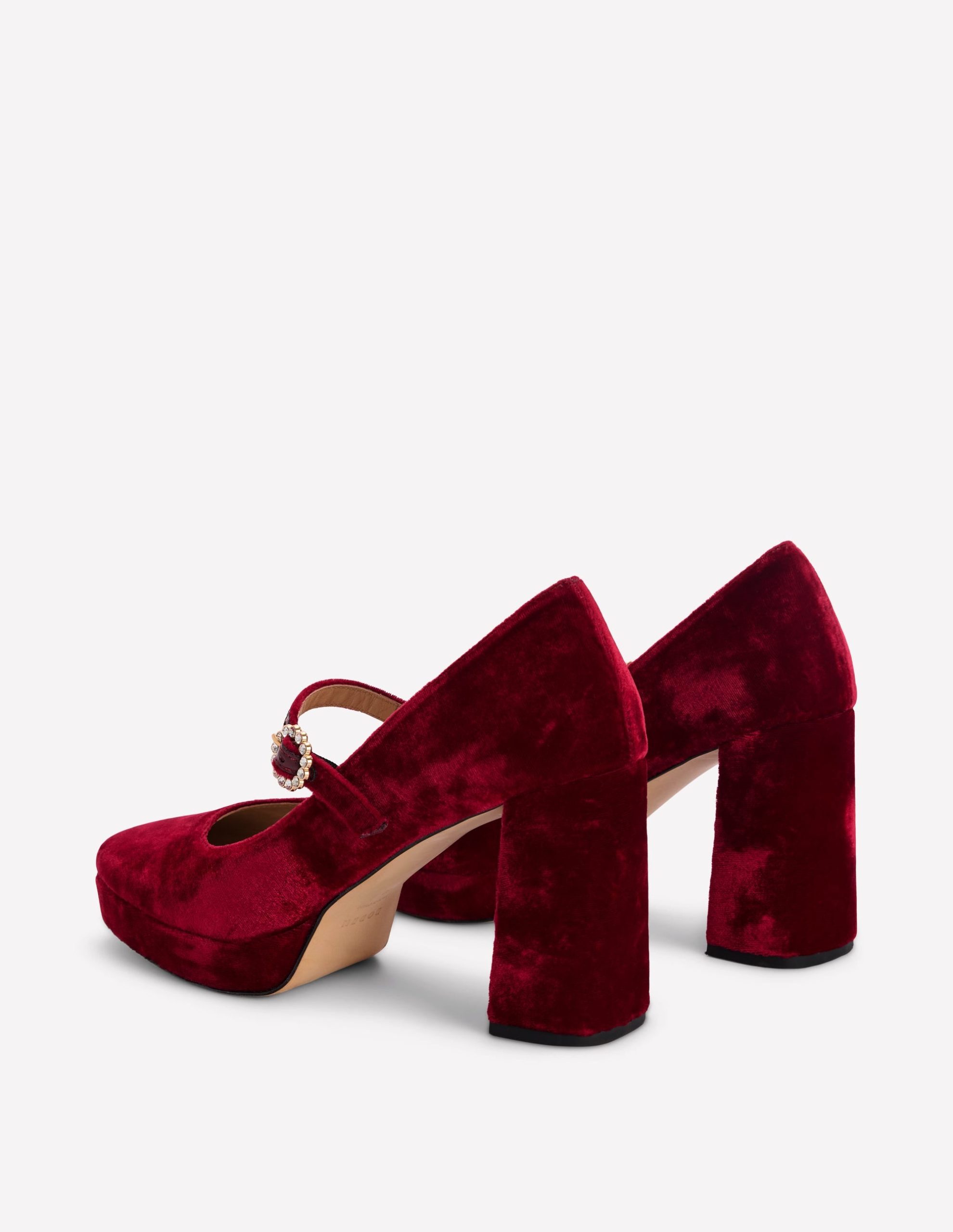 Platform Mary Janes-Ruby Red - Image 5