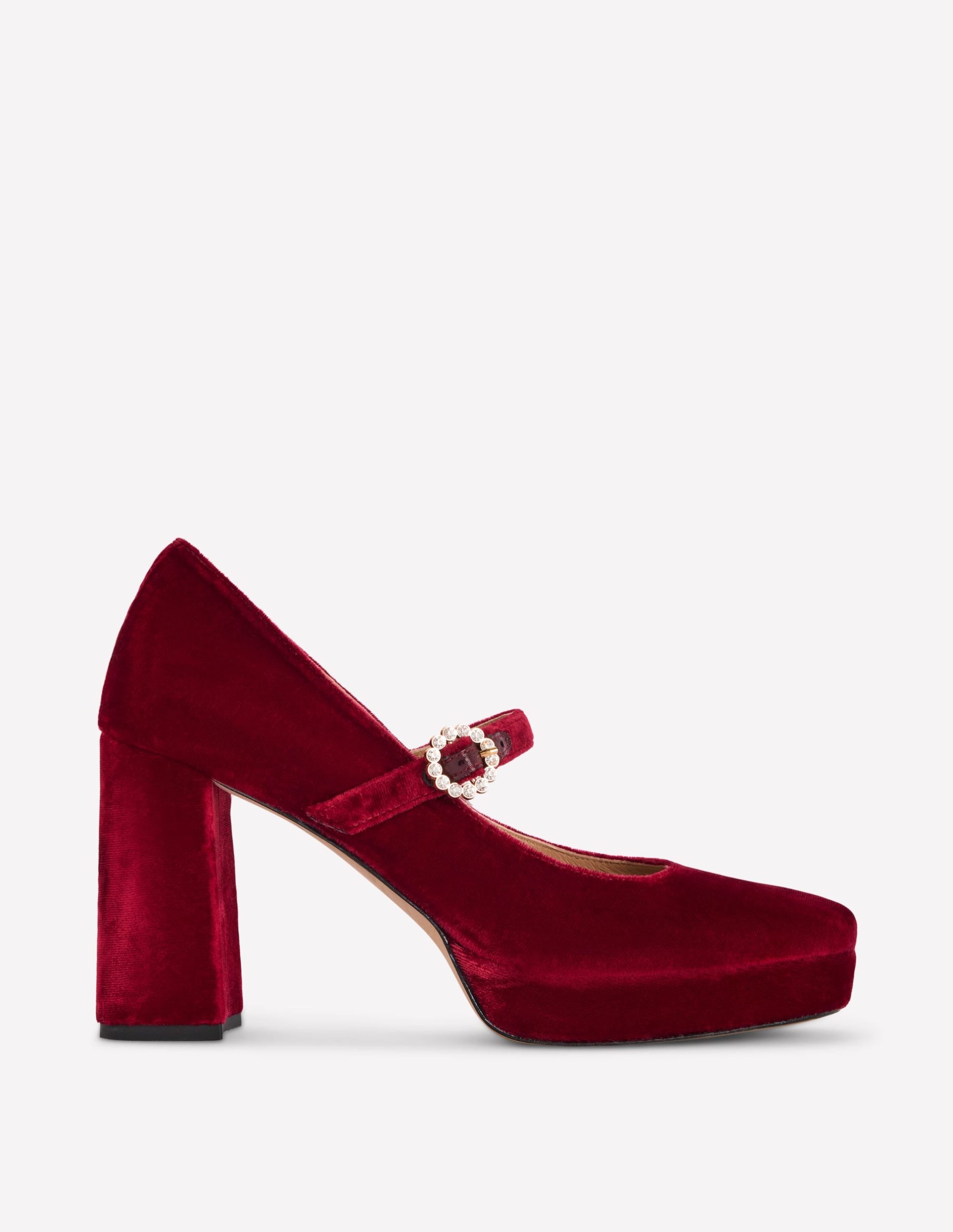 Platform Mary Janes-Ruby Red