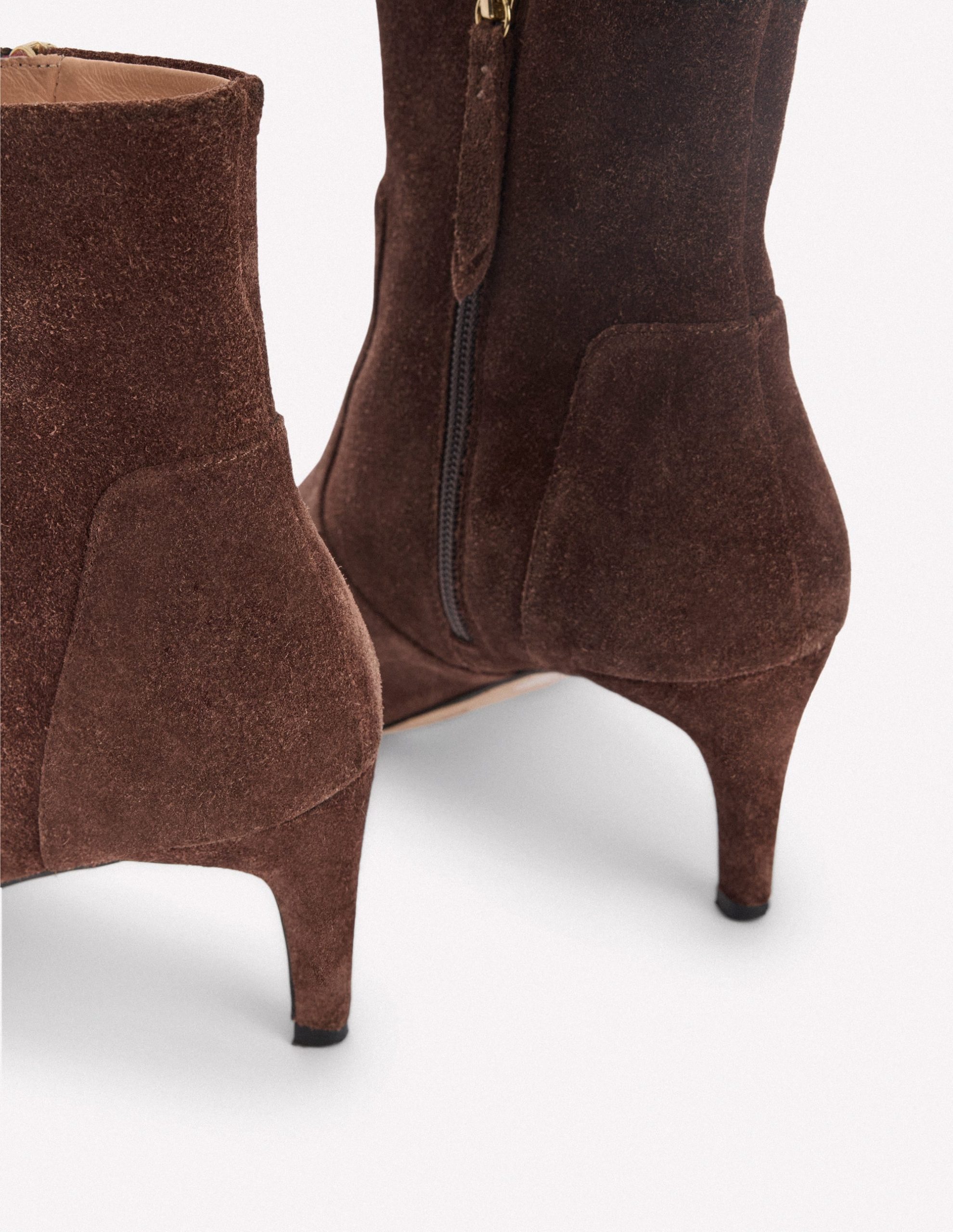 Mid Heel Ankle Boots-Bitter Chocolate - Image 5