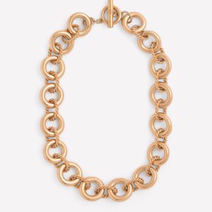 Double Twist Chain Necklace-Gold Colour