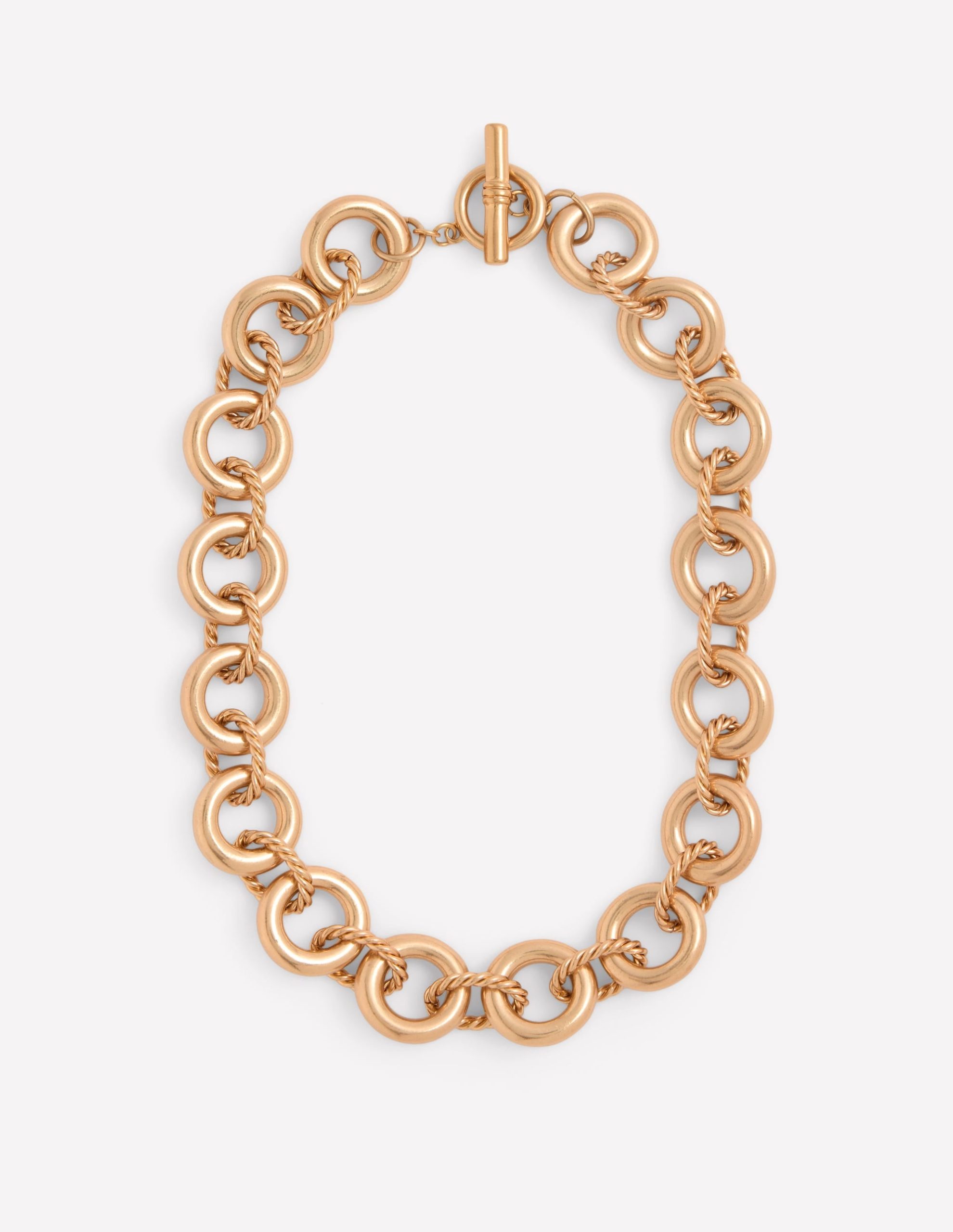 Double Twist Chain Necklace-Gold Colour