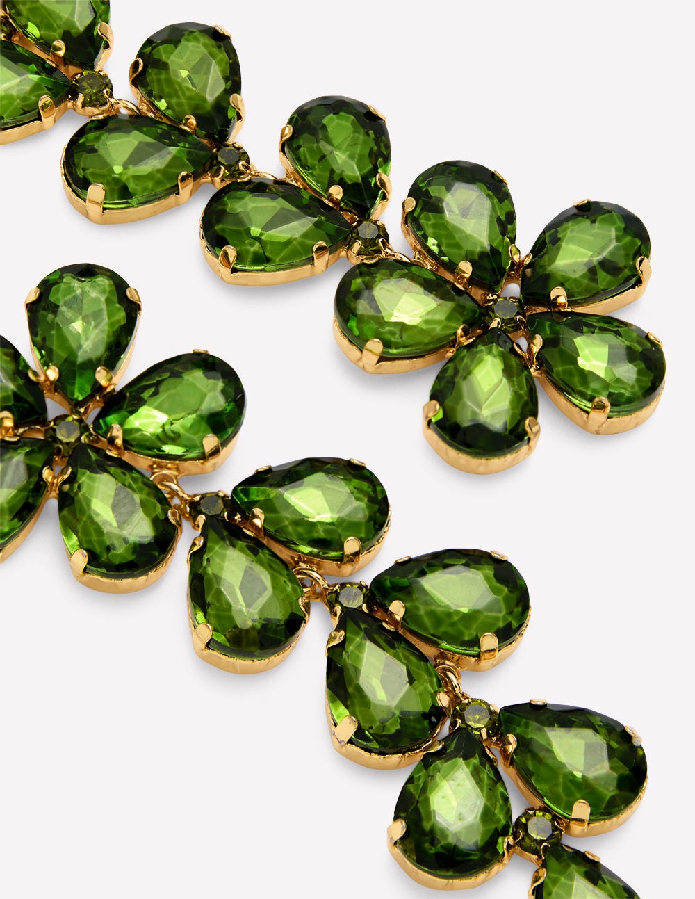 Statement Jewel Drop Earrings-Green - Image 3