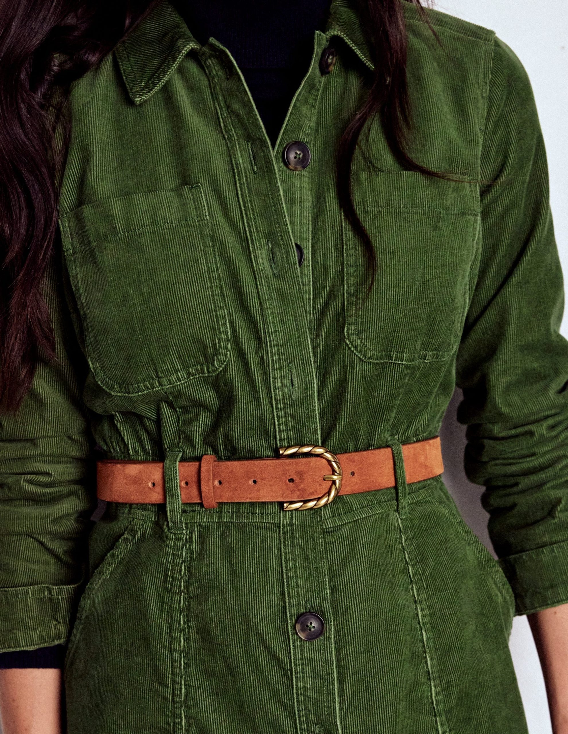 Amanda Cord Midi Dress-Fern - Image 2