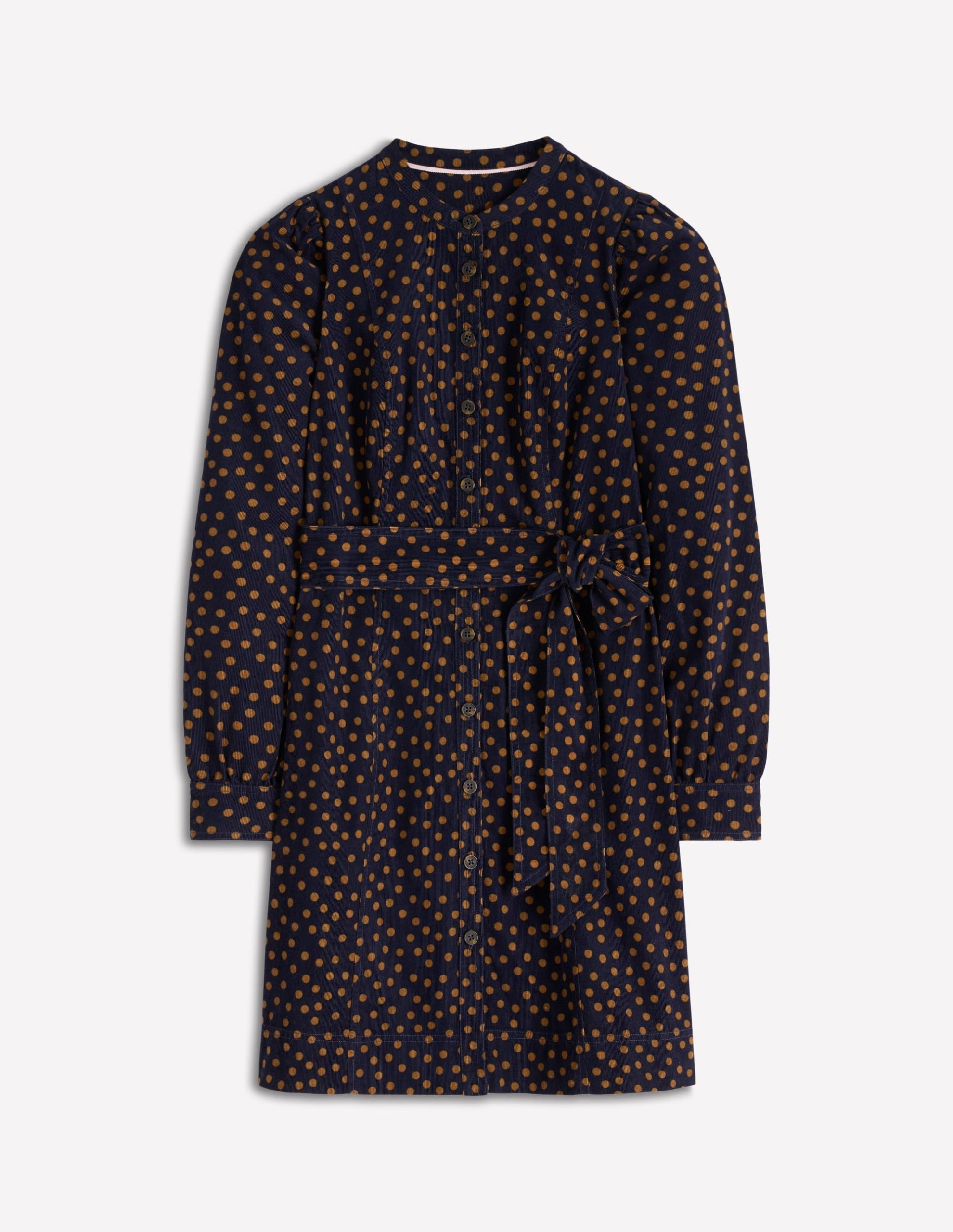 Bre Cord Short Dress-French Navy. Painted Dot - Image 5