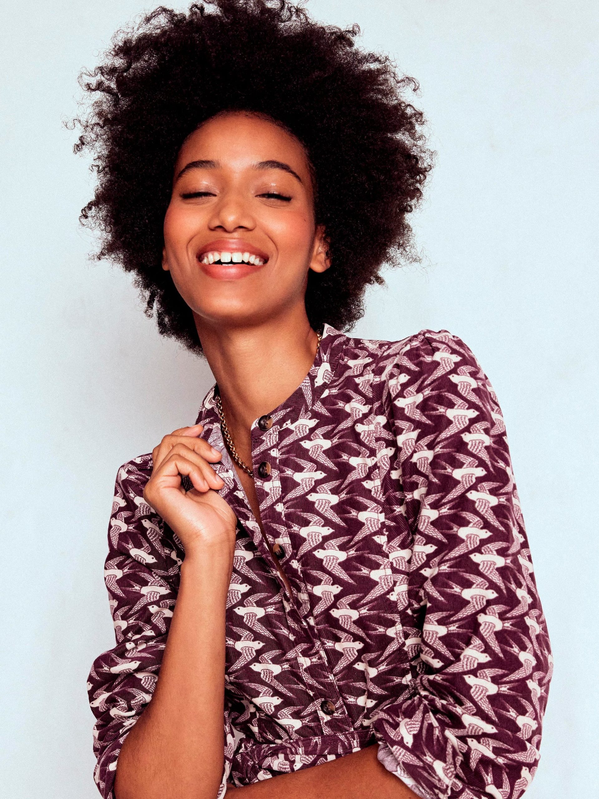 Bre Cord Short Dress-Dark Cherry. Swooping Swallow - Image 2