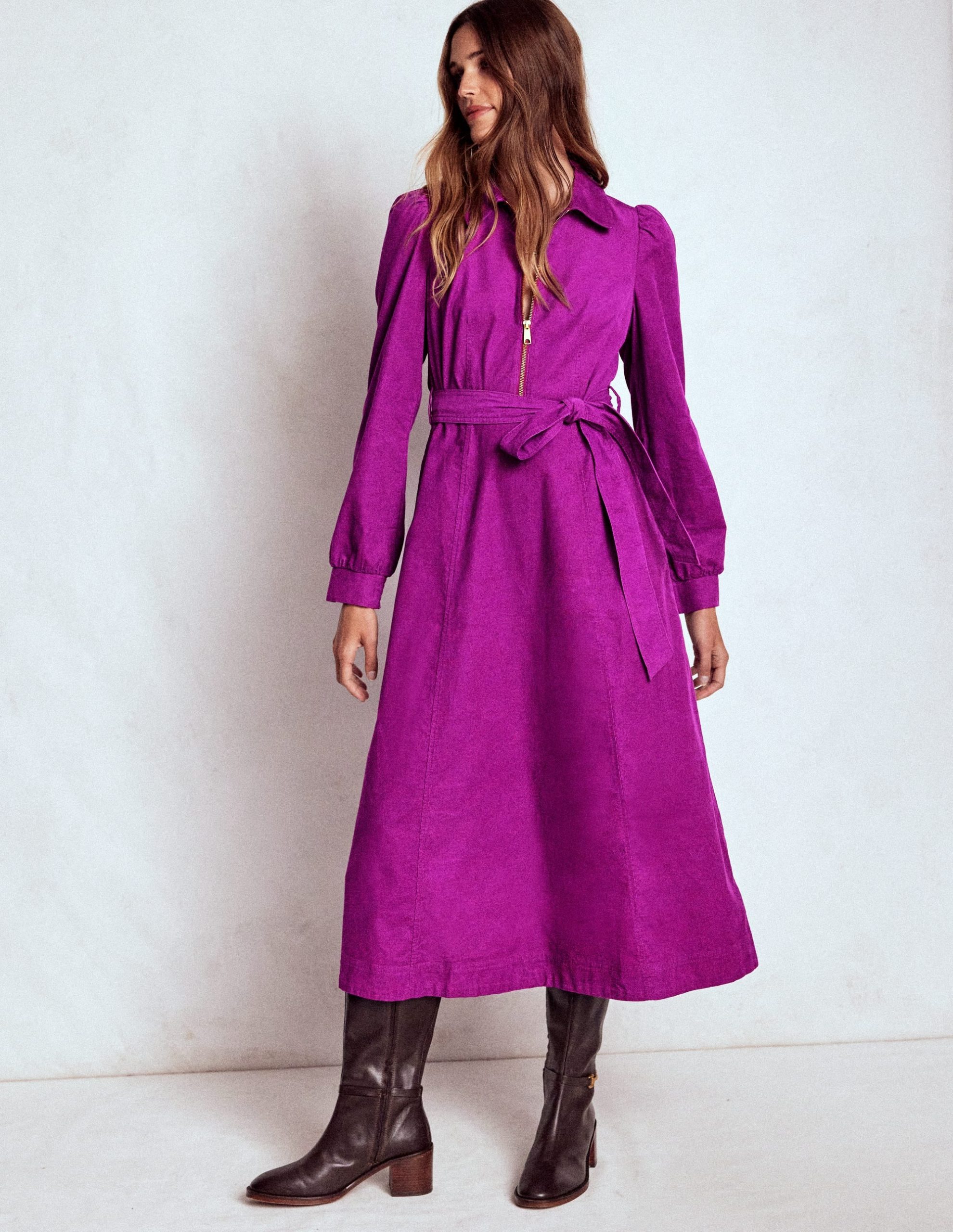 Adelaide Zip Cord Midi Dress-Regal Purple - Image 4