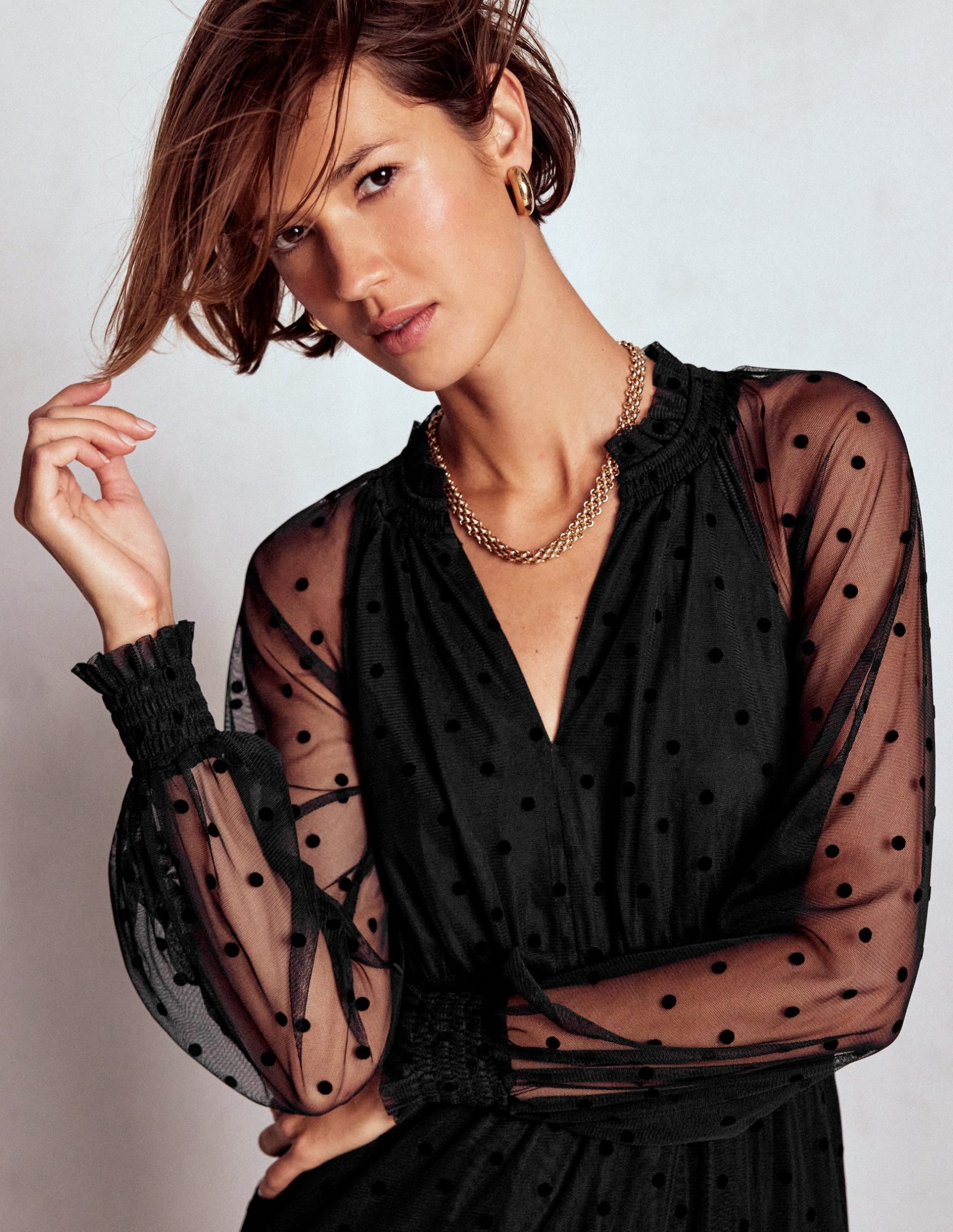 Lucille Tulle Midi Dress-Black - Image 2