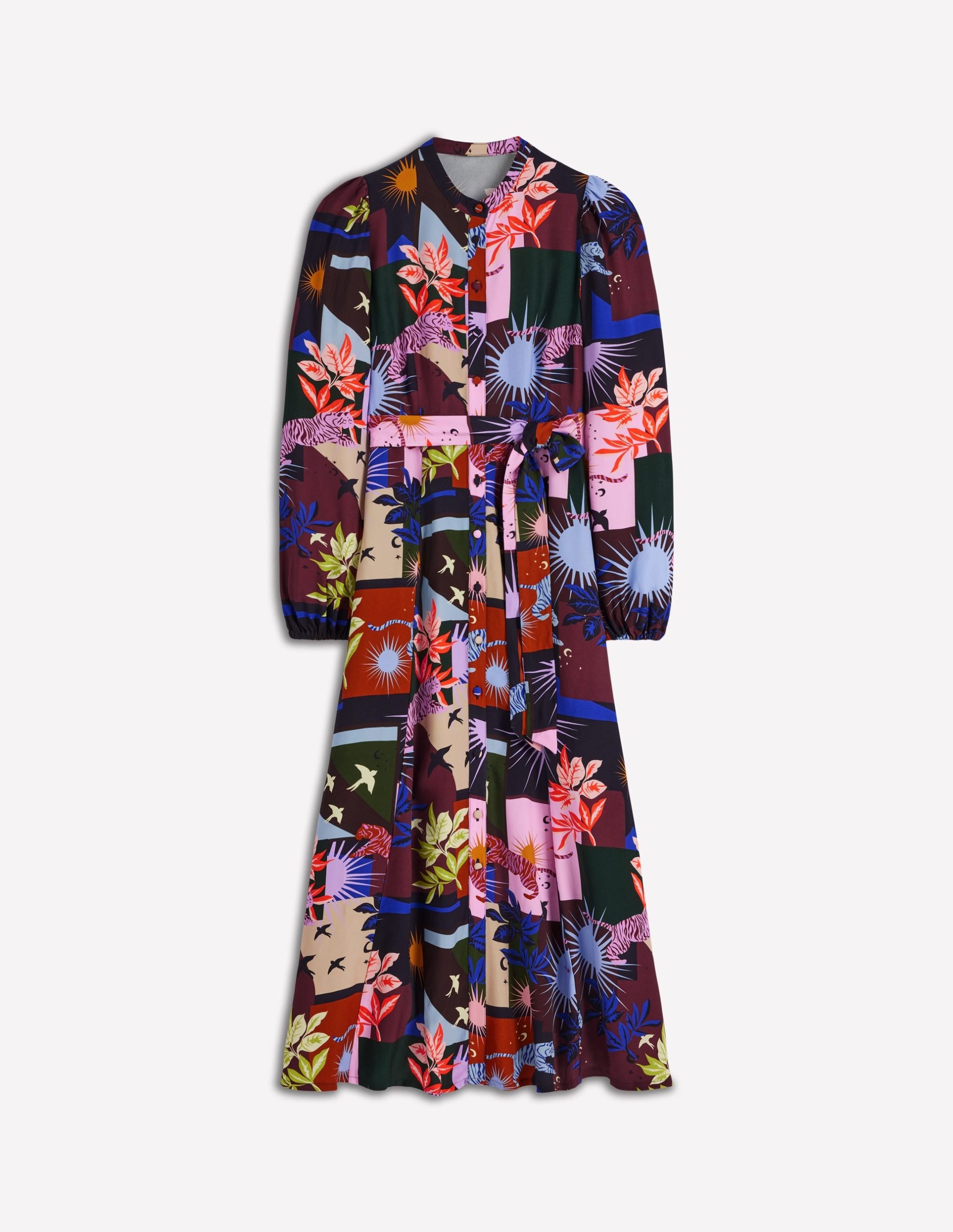 Mae Occasion Maxi Shirt Dress-Multi. Cosmic Savanna - Image 7