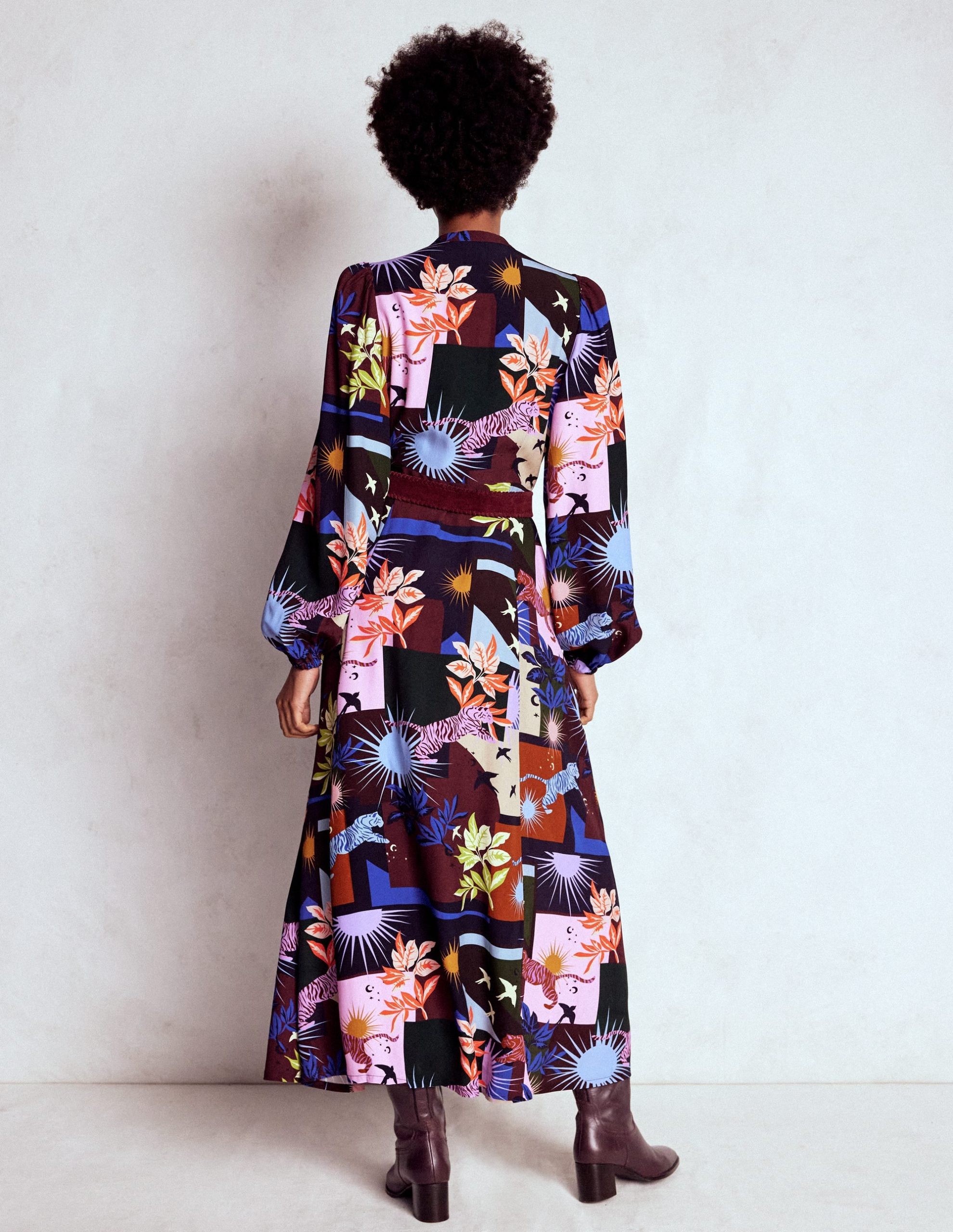 Mae Occasion Maxi Shirt Dress-Multi. Cosmic Savanna - Image 3