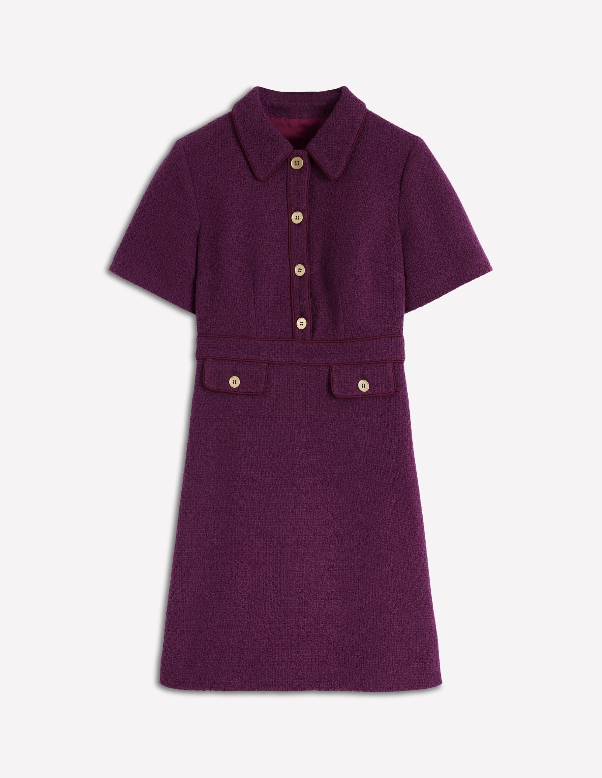 Eda Cotton Shift Dress-Plum Jam - Image 5