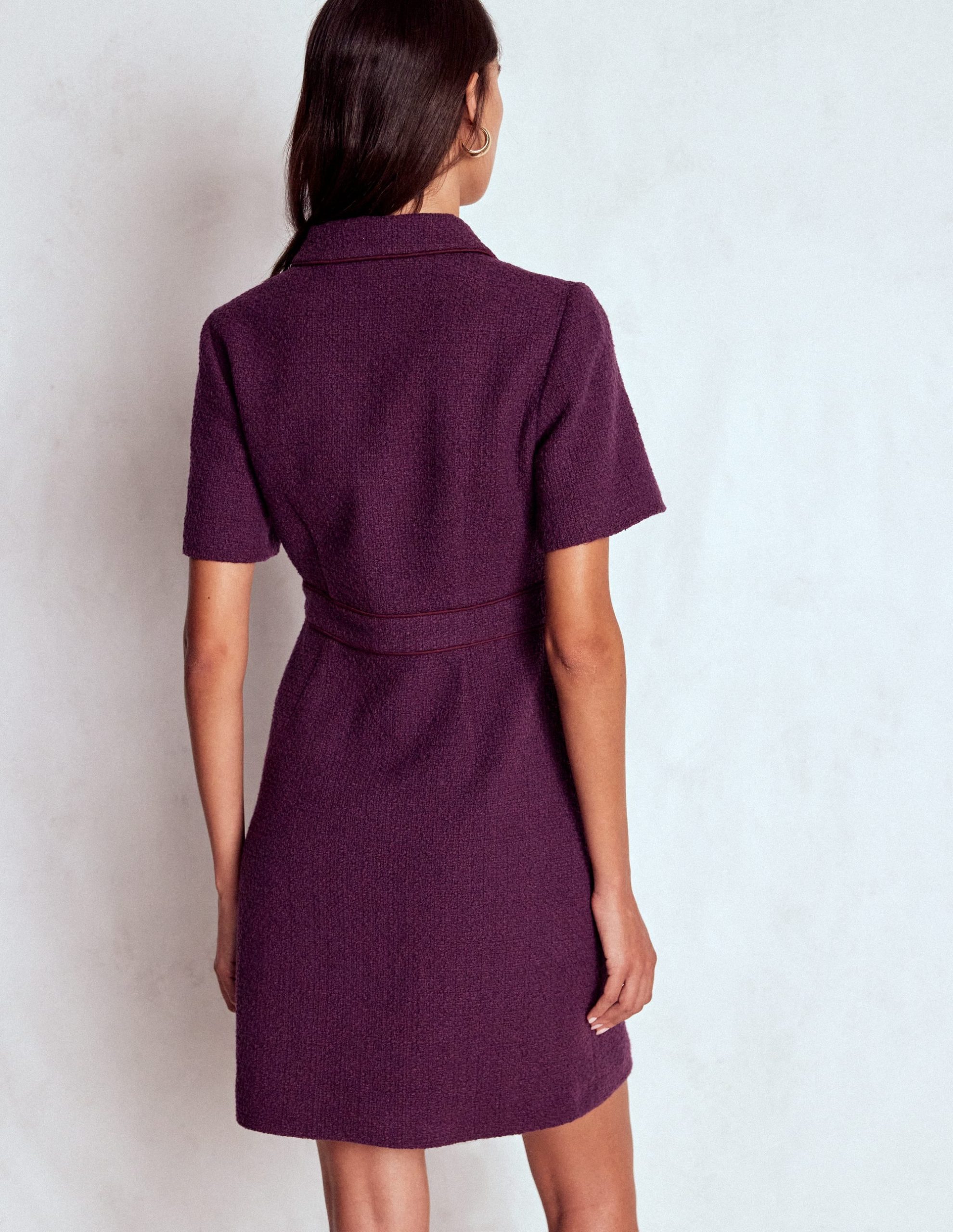 Eda Cotton Shift Dress-Plum Jam - Image 4
