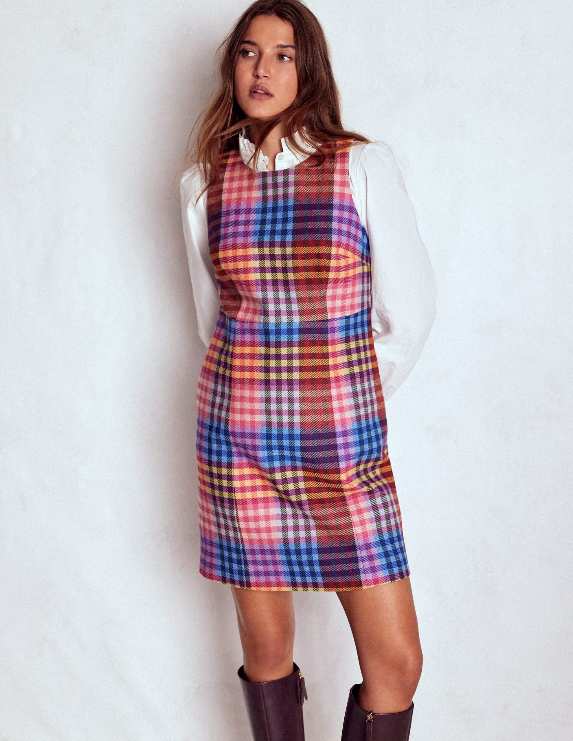 Annie Check Shift Dress-Rainbow Multigingham - Image 2