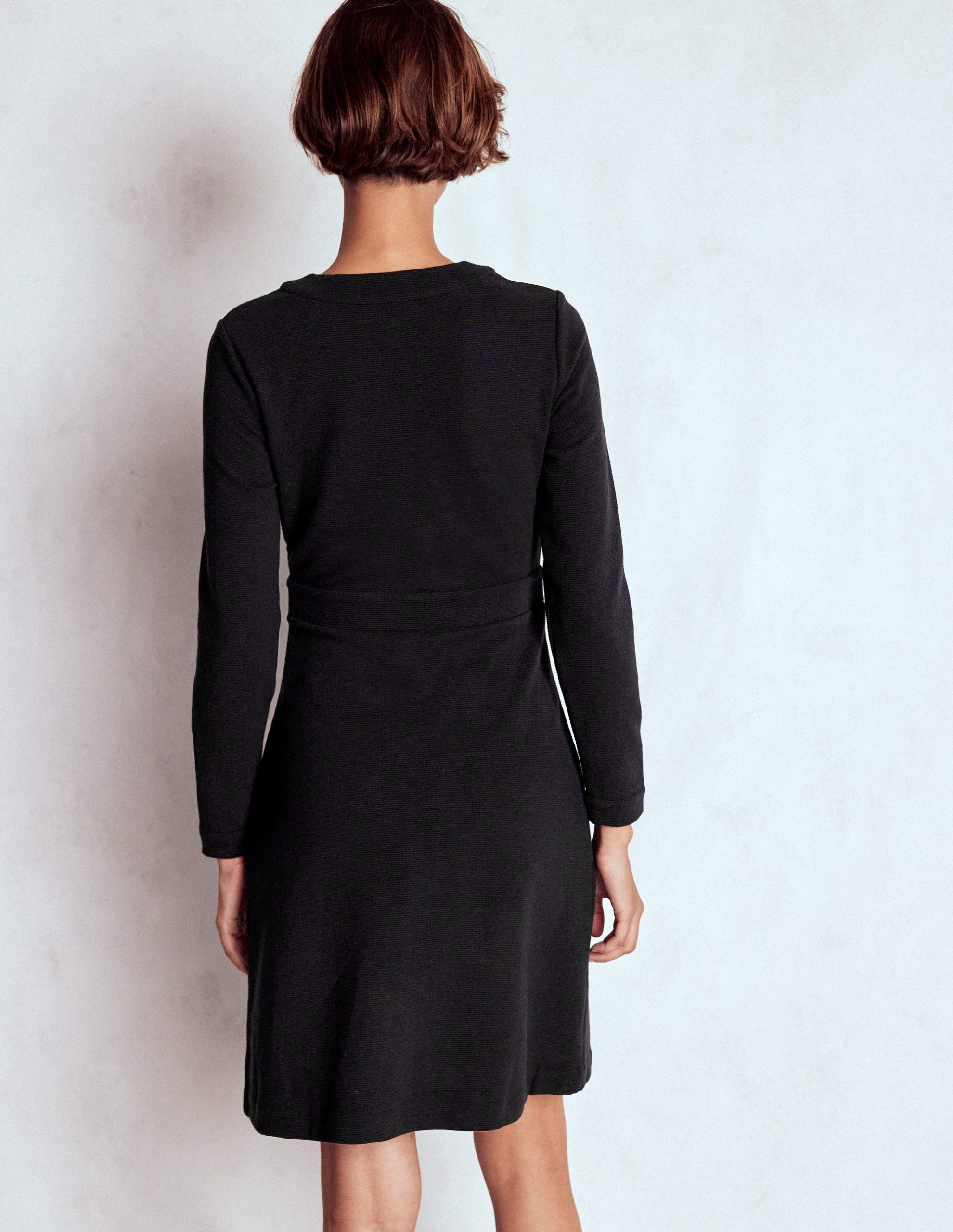 Lavinia Button Shift Dress-Black - Image 3