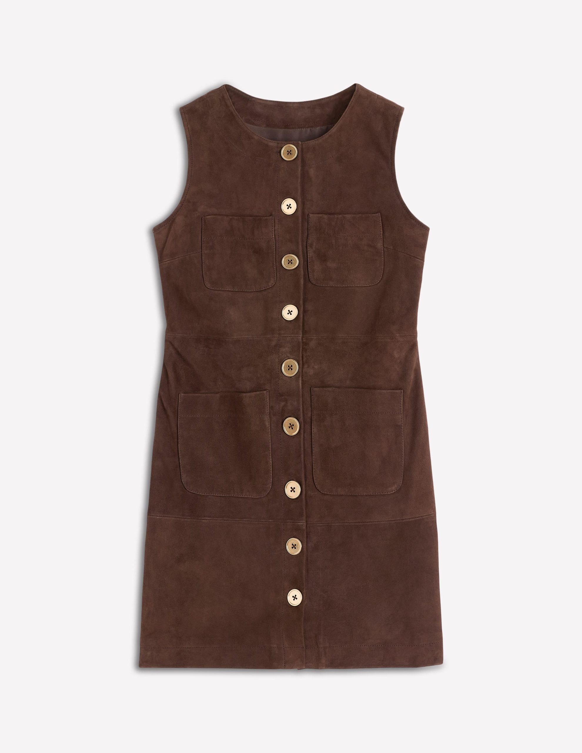 Evelyn Suede Shift Dress-Dark Chocolate - Image 7