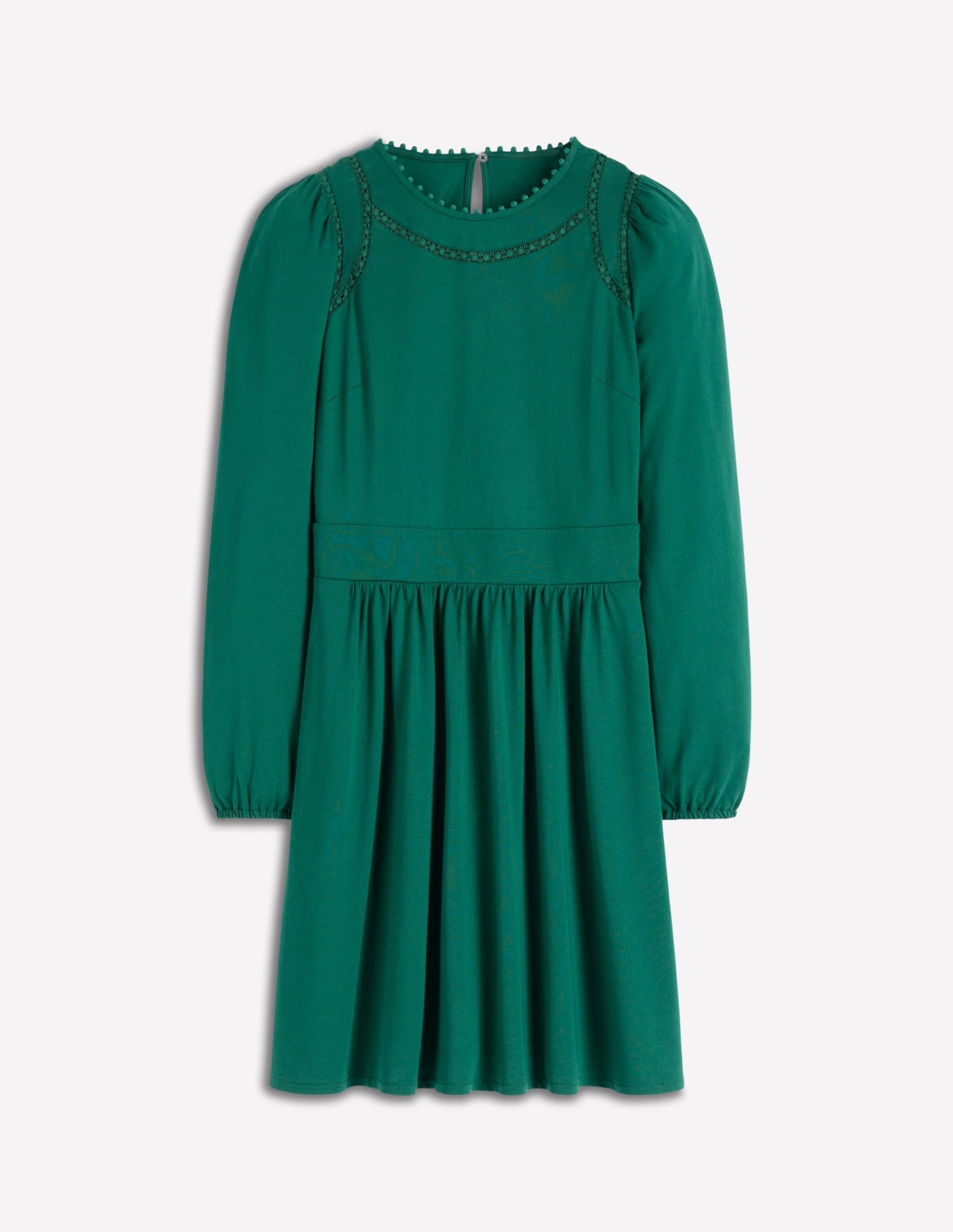 Mila Short Jersey Dress-Emerald Night - Image 4