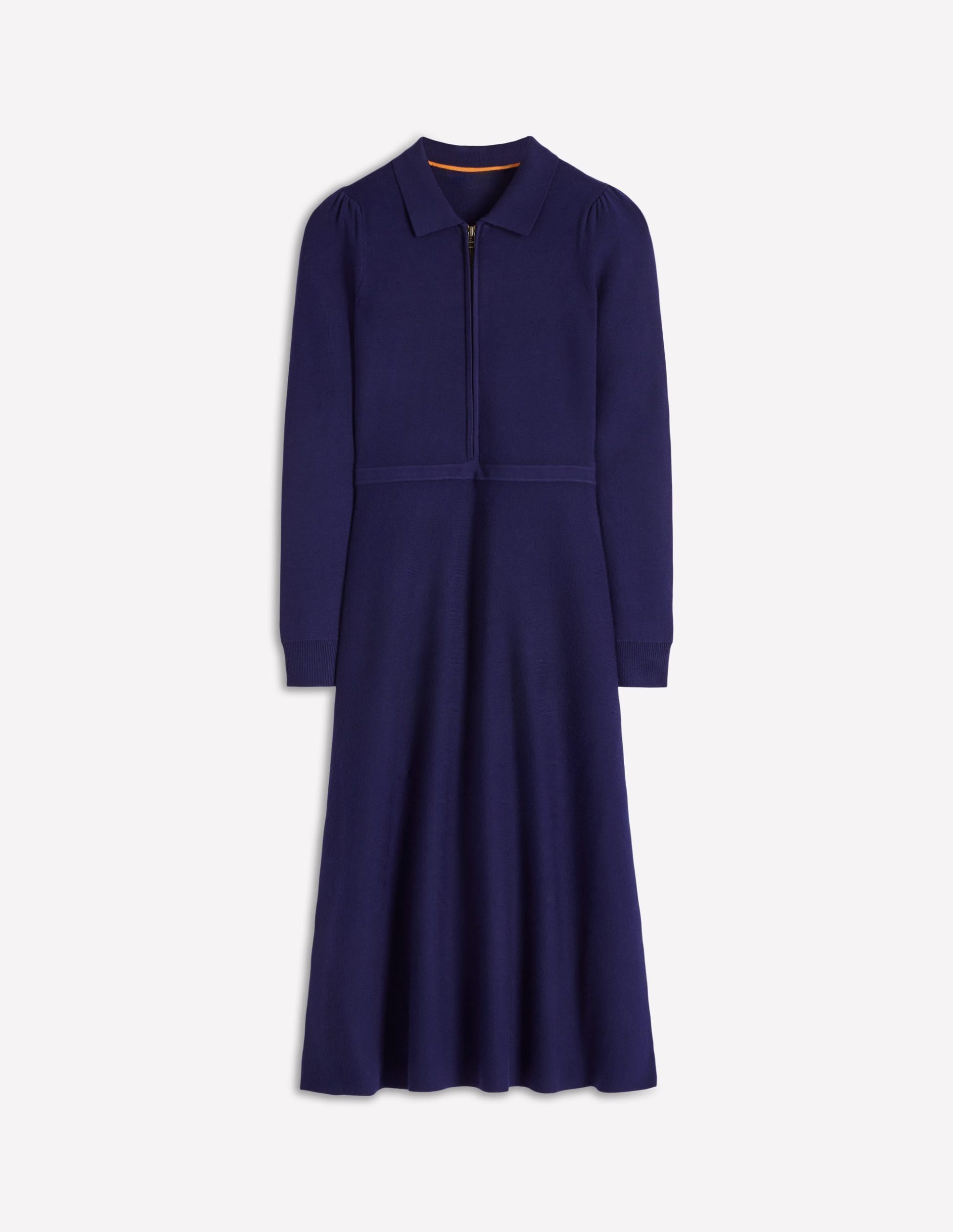 Fiona Zip Front Knitted Dress-Navy - Image 6