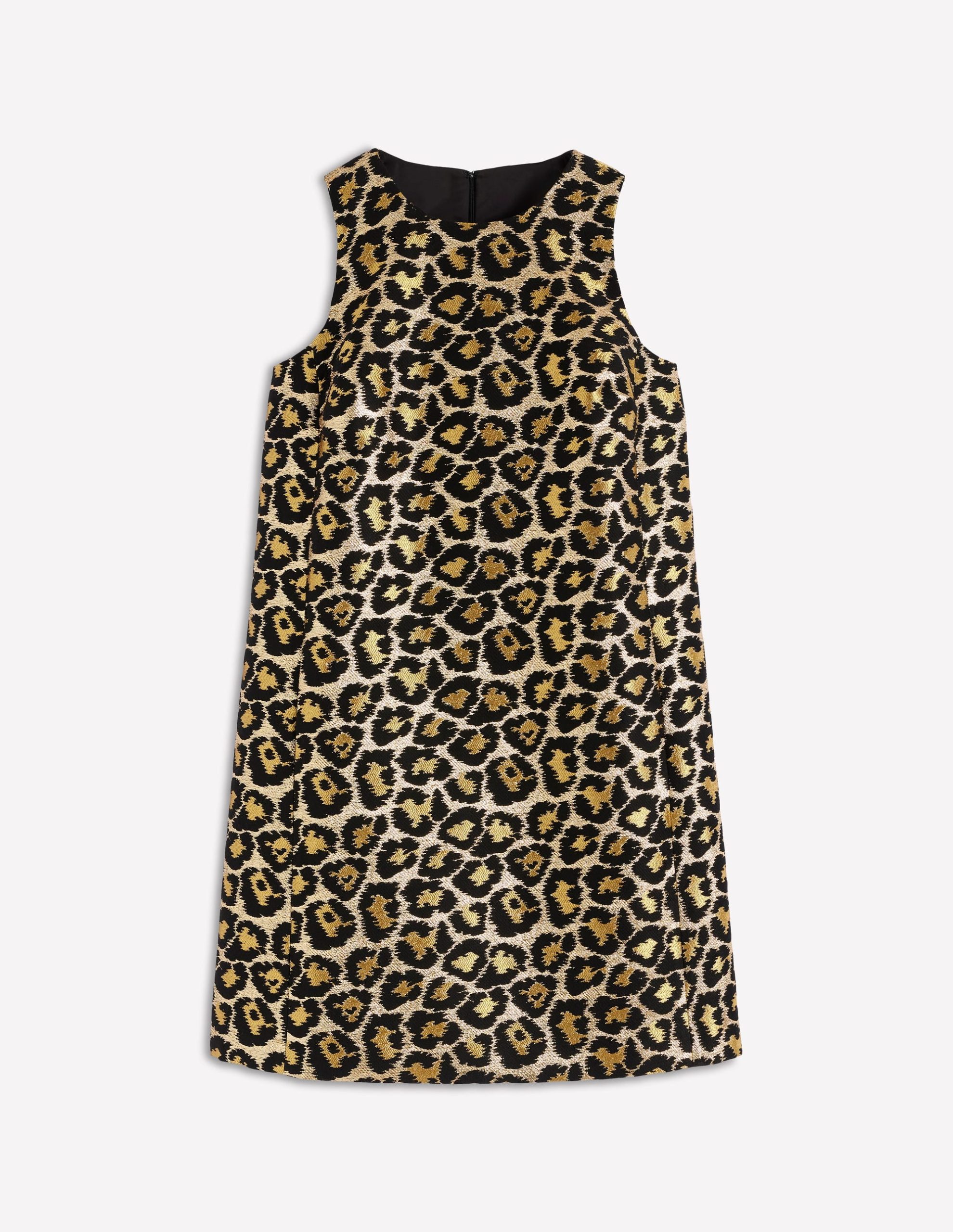 Metallic Leopard Shift Dress-Metallic Leopard - Image 5