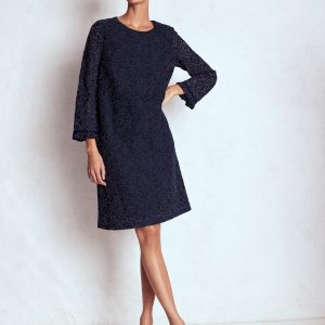 Lace Occasion Mini Dress-Navy