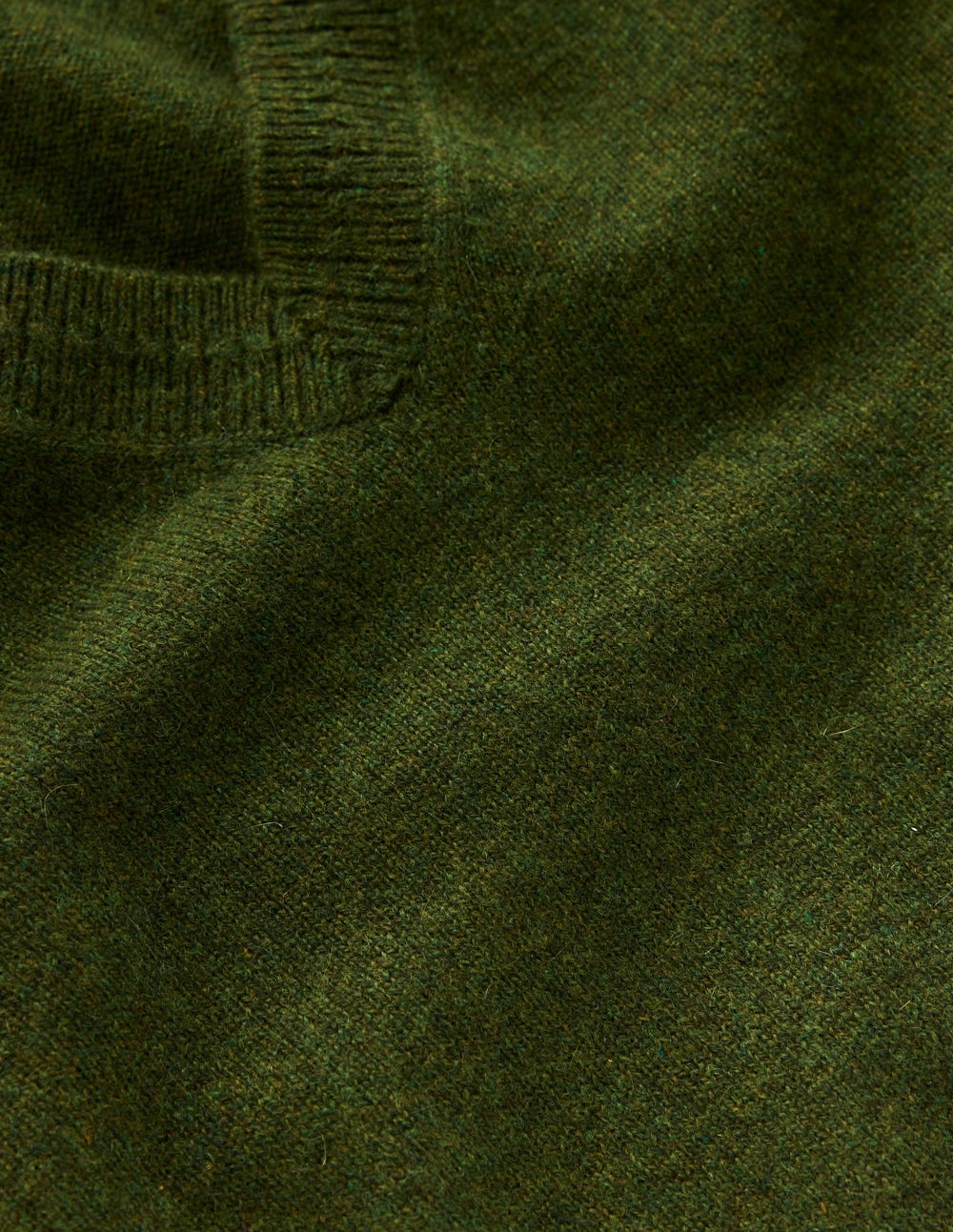 Eva Cashmere V-Neck Sweater-Leaf Green Melange - Image 5