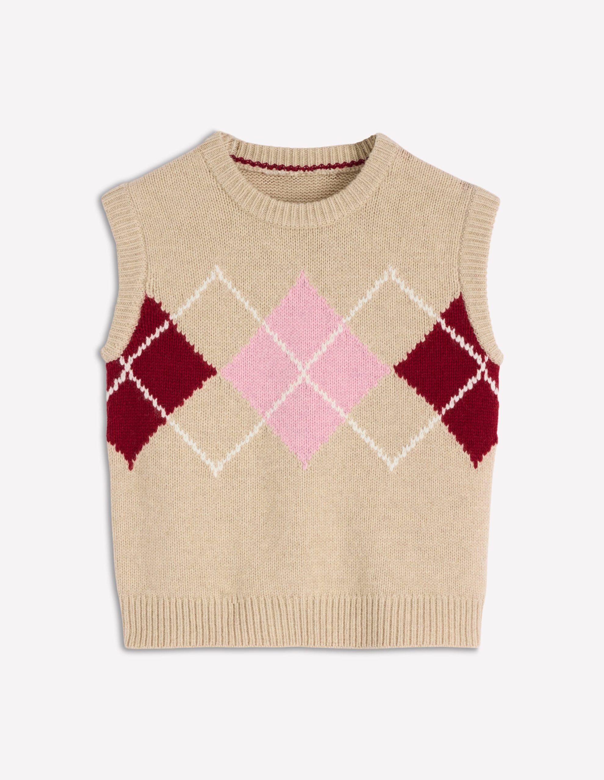 Eleanor Fair Isle Vest-Chinchilla Melange Argyle - Image 7