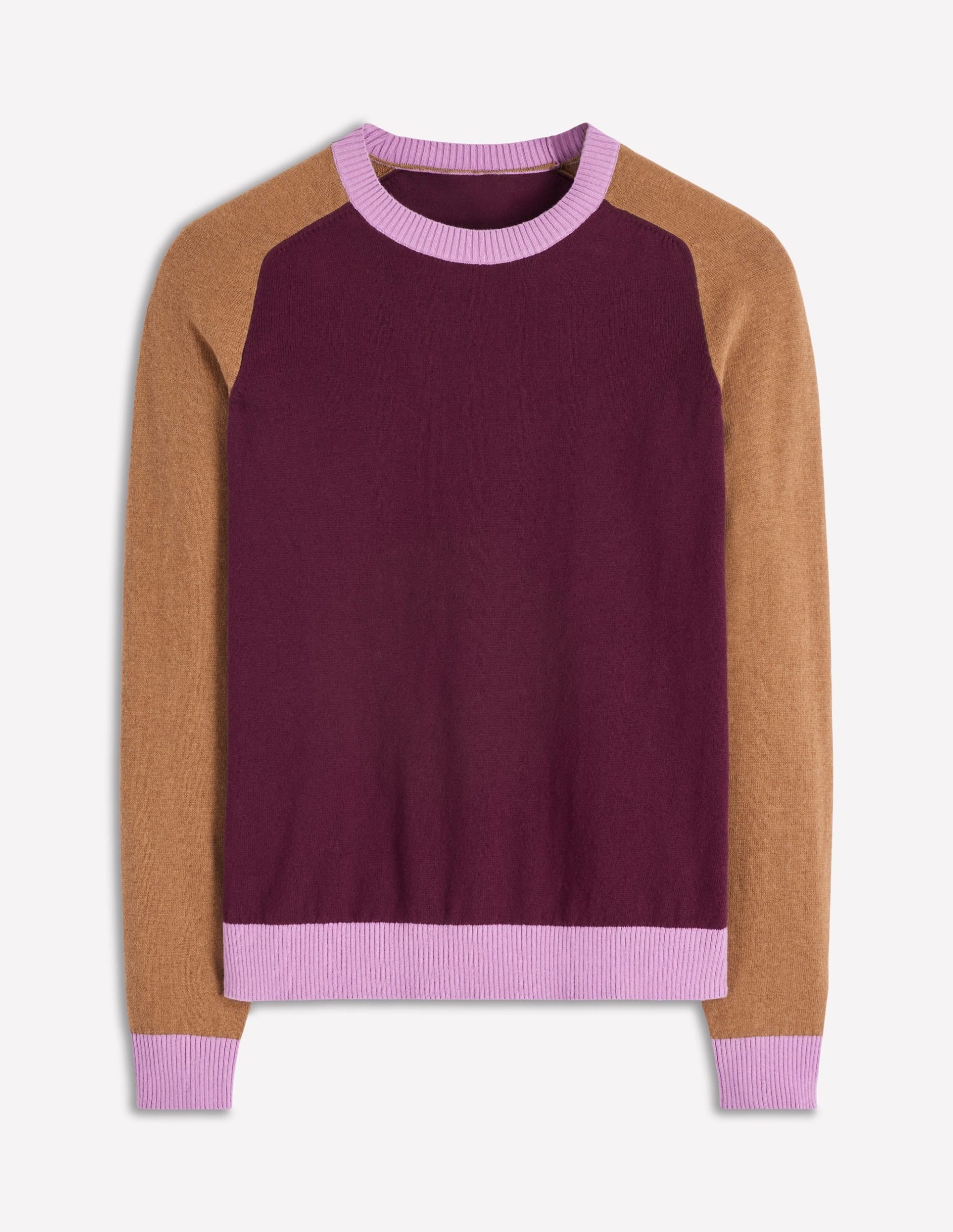 Meg Saddle Sleeve Sweater-Plum Jam. Colour Block - Image 6