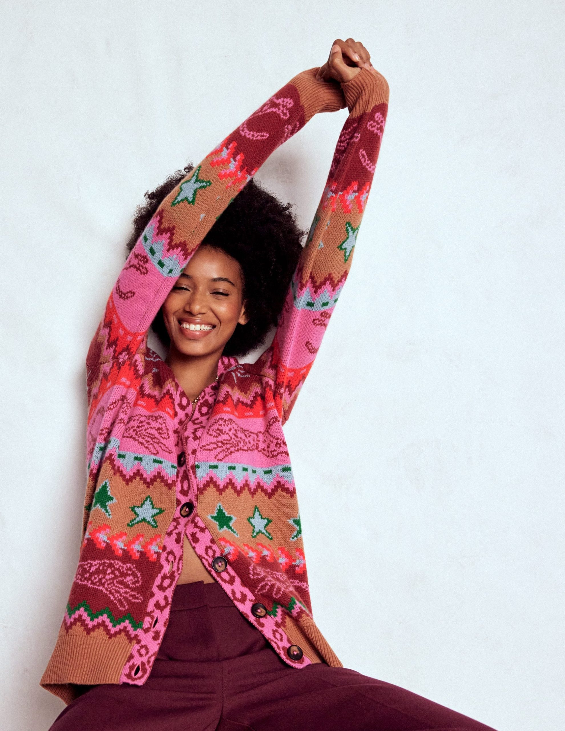 Quinn Boyfriend Cardigan-Camel. Cheetahs