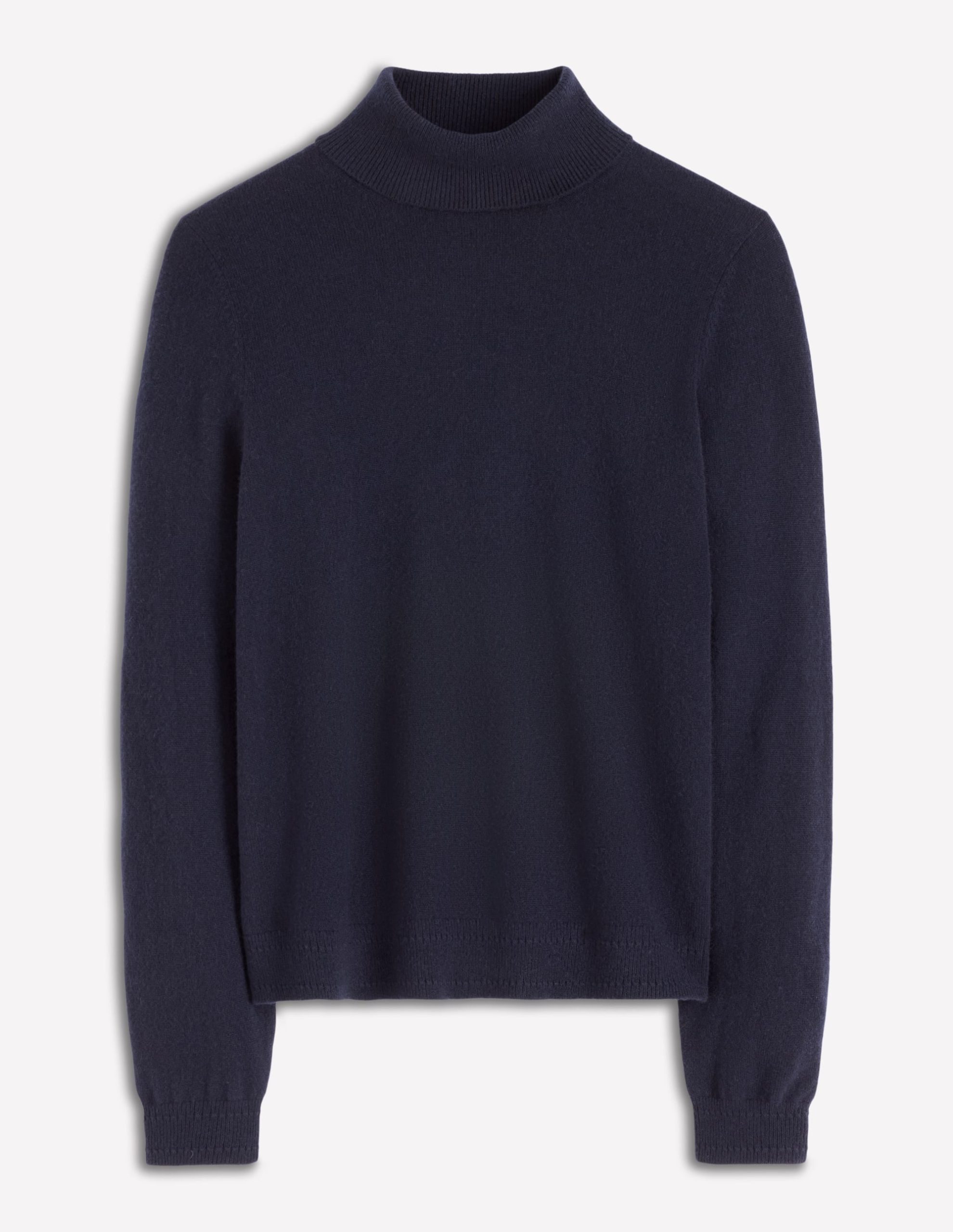 Eva Cashmere Roll Neck Sweater-Navy - Image 7