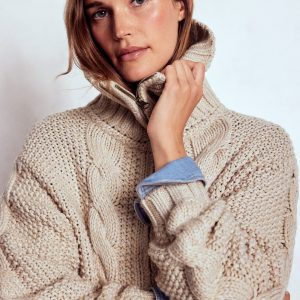Chunky Marled Cardigan-Oatmeal